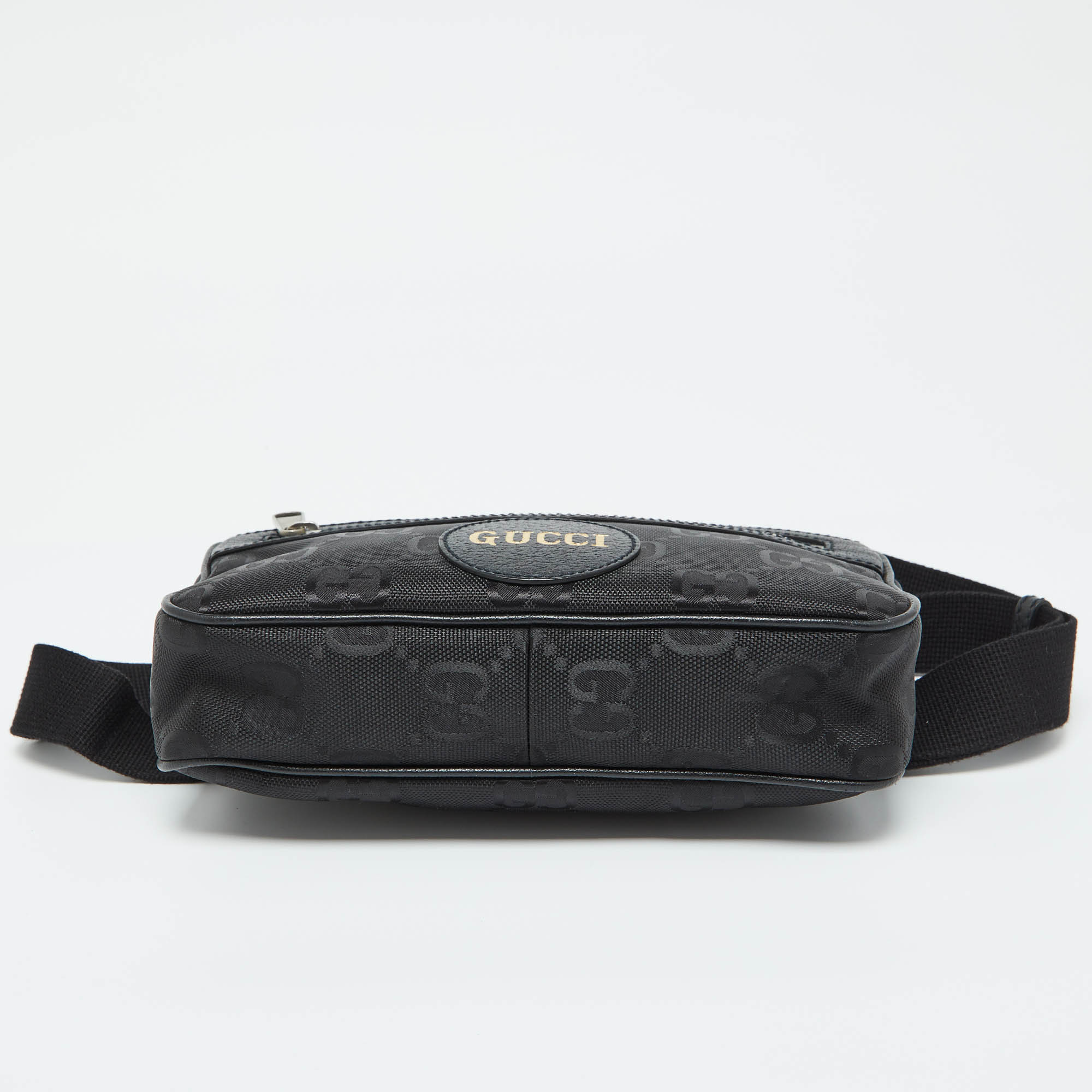 Gucci Black GG Econyl Nylon And Leather Off The Grid Belt Bag