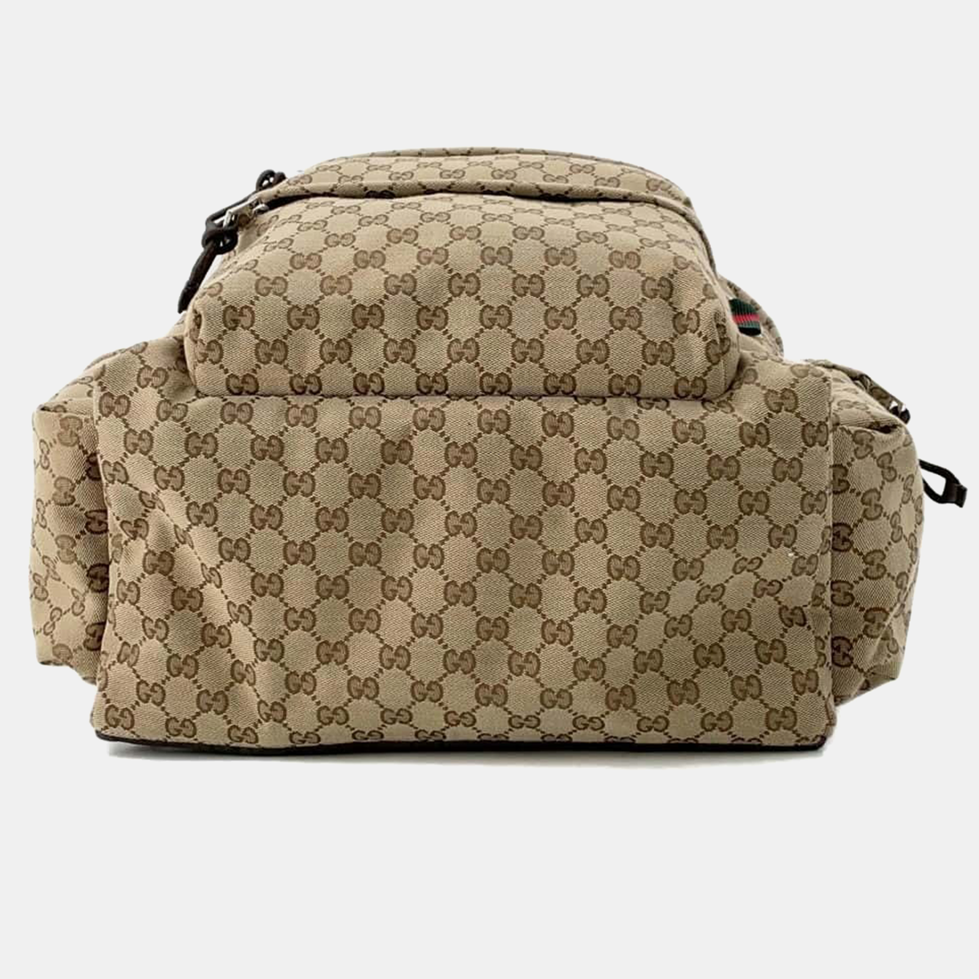 Gucci Beige Canvas GG Backpack