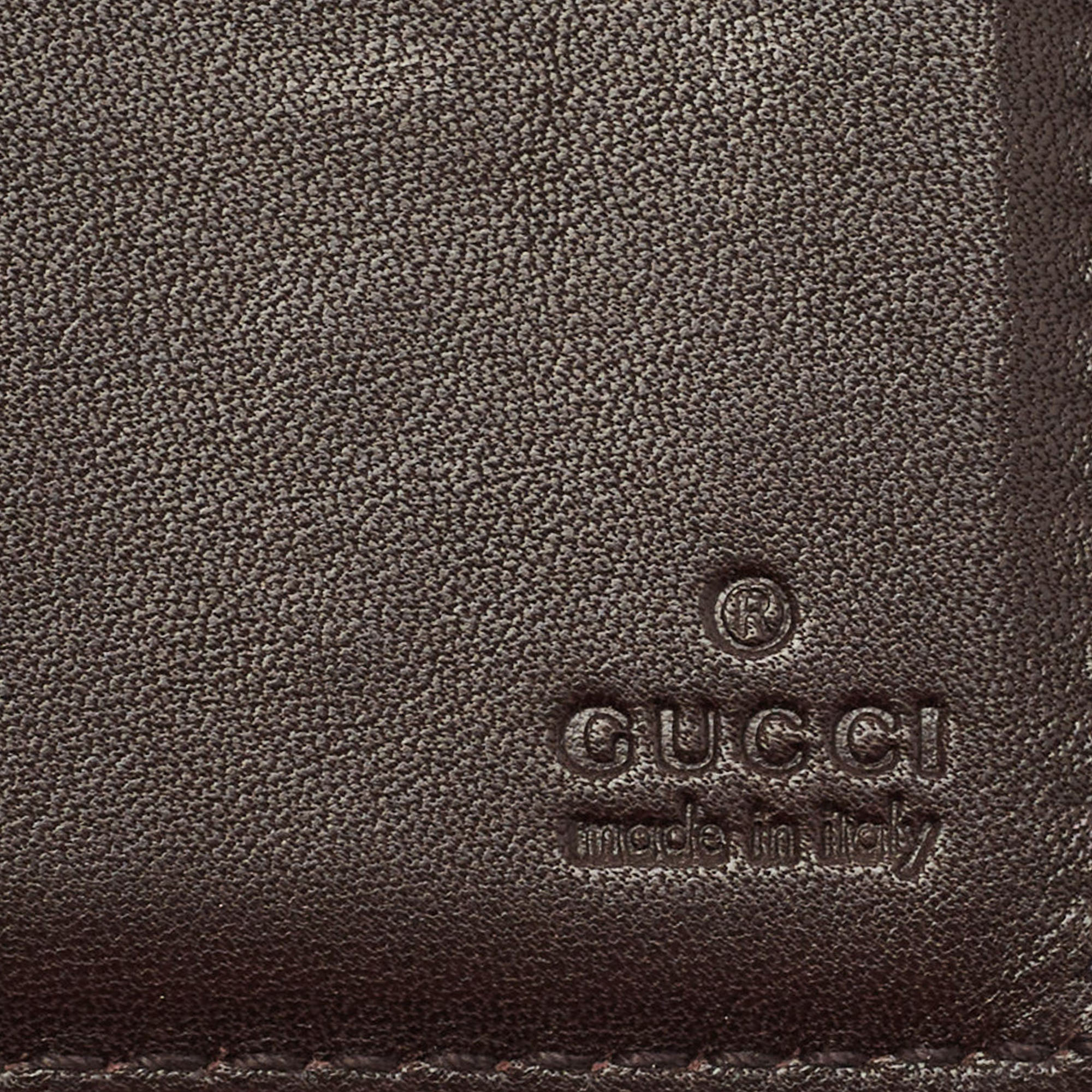 Gucci Dark Brown Guccissima Leather Bifold Card Case