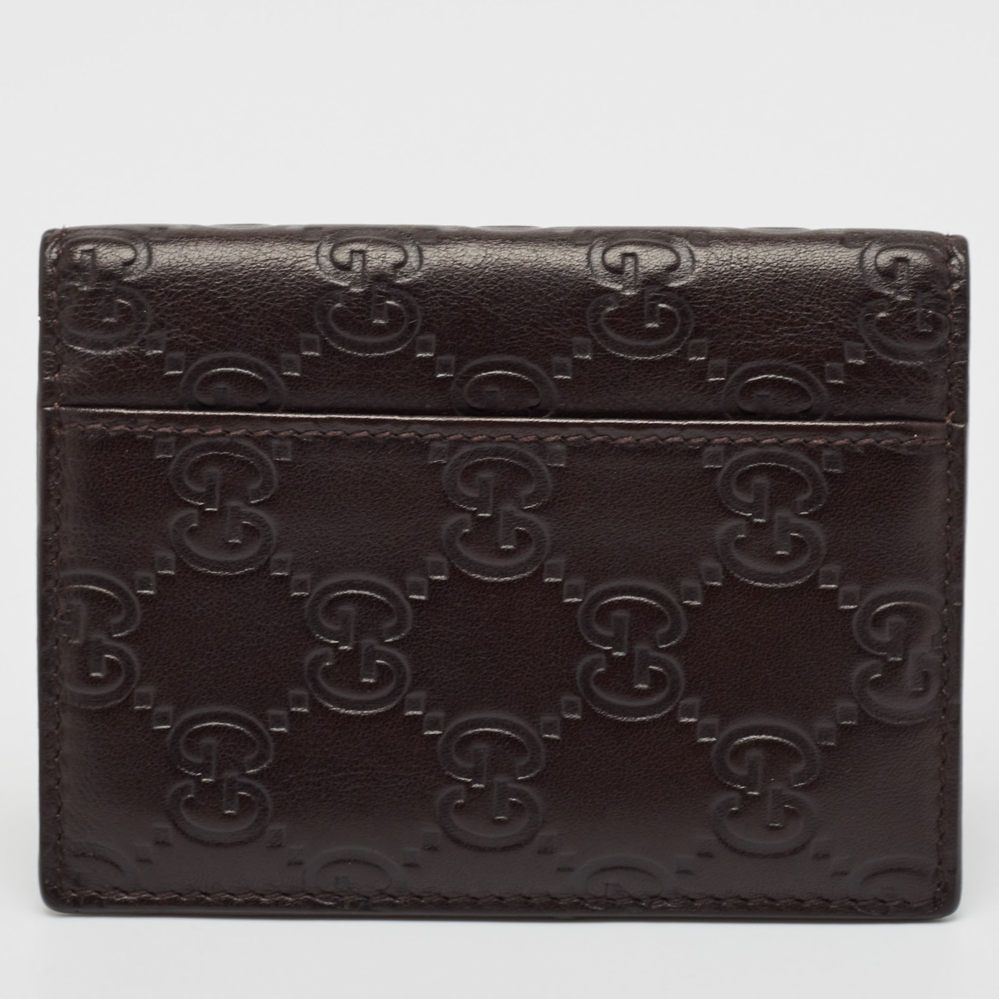 Gucci Dark Brown Guccissima Leather Bifold Card Case