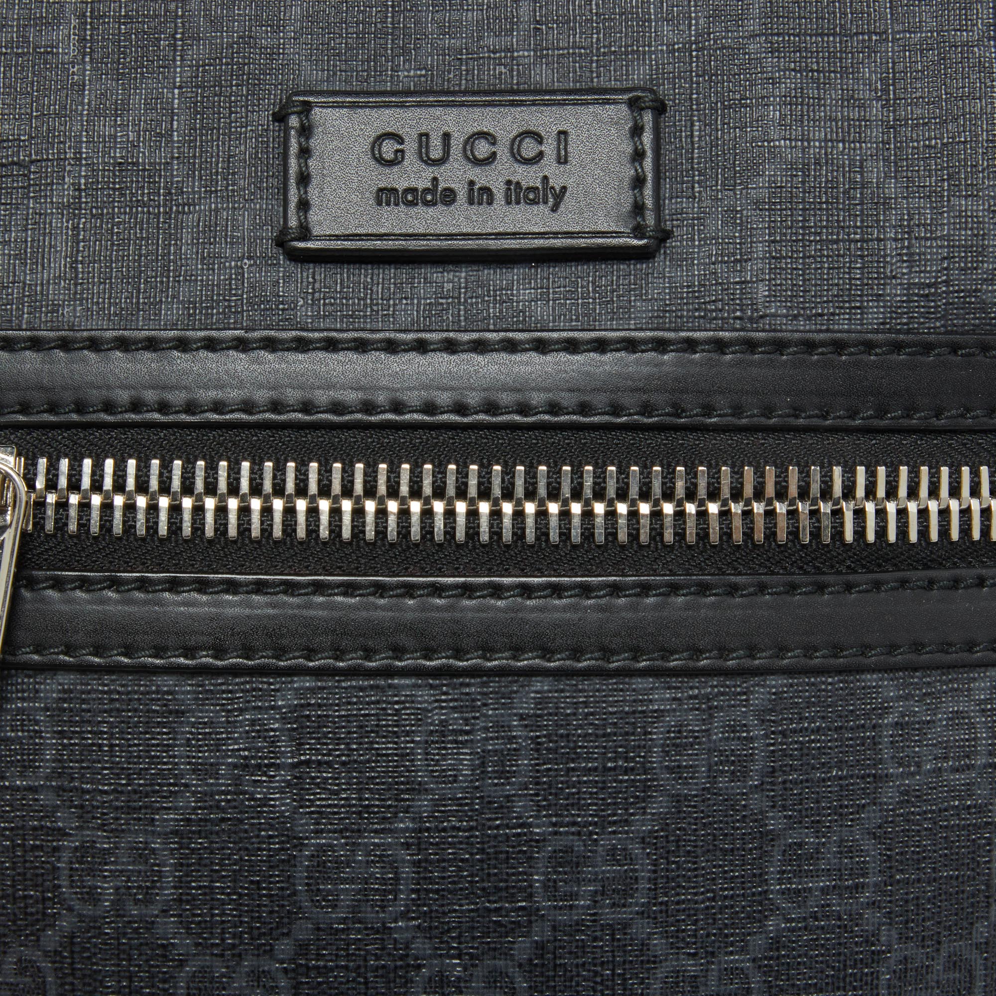 Gucci Black GG Supreme Canvas And Leather Crossbody Bag