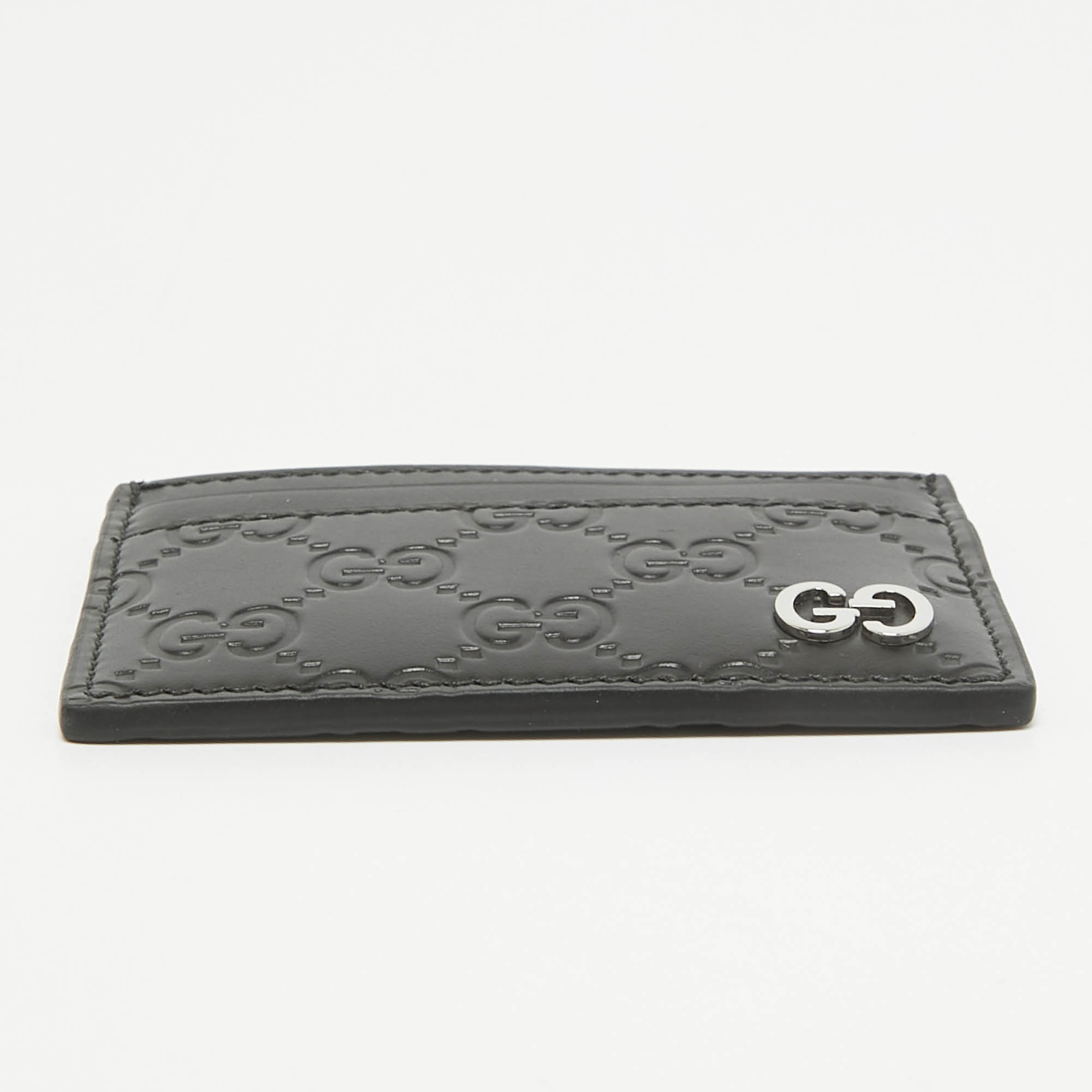 Gucci Black Guccissima Leather Card Holder