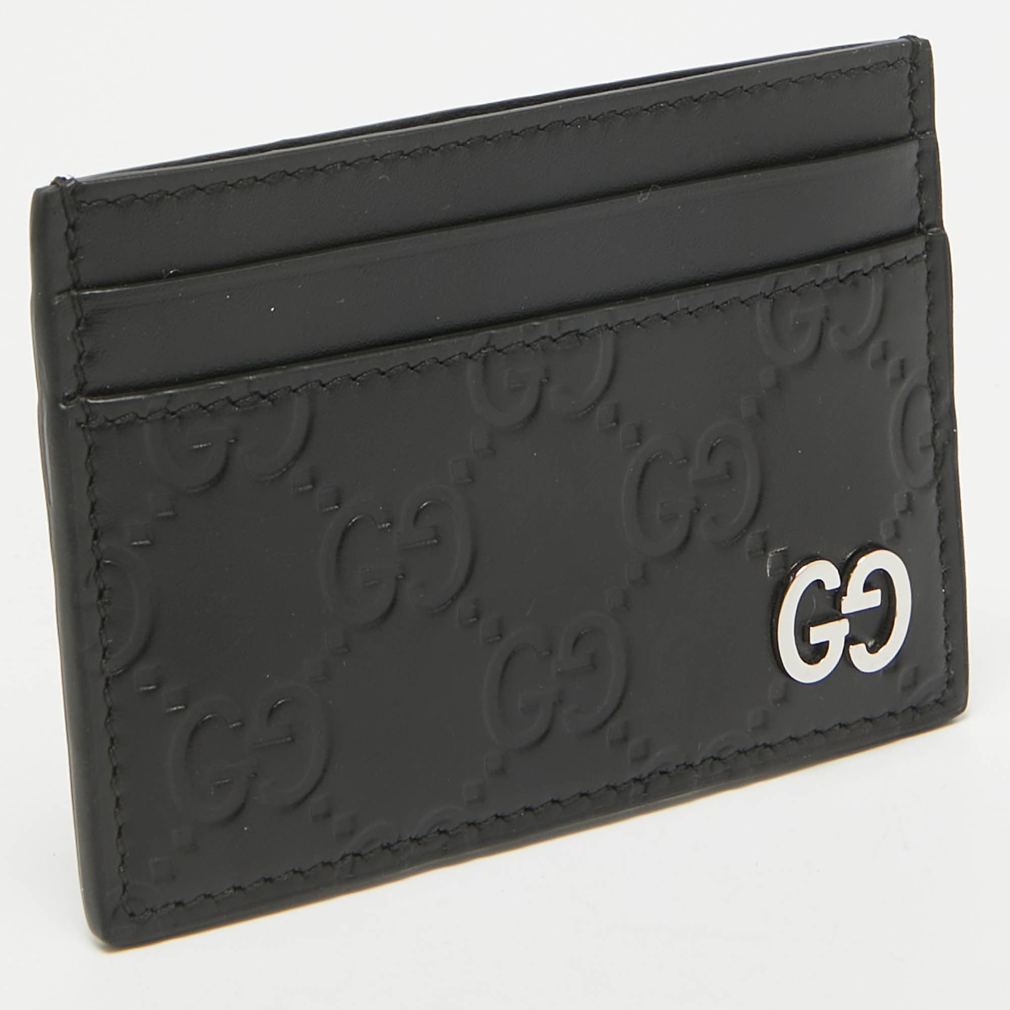 Gucci Black Guccissima Leather Card Holder