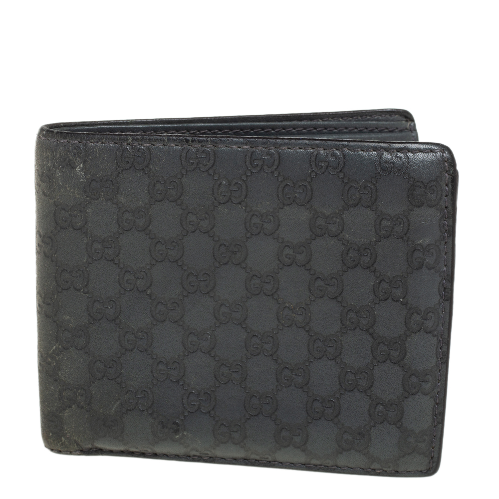 Gucci Grey Microguccissima Leather Bifold Wallet