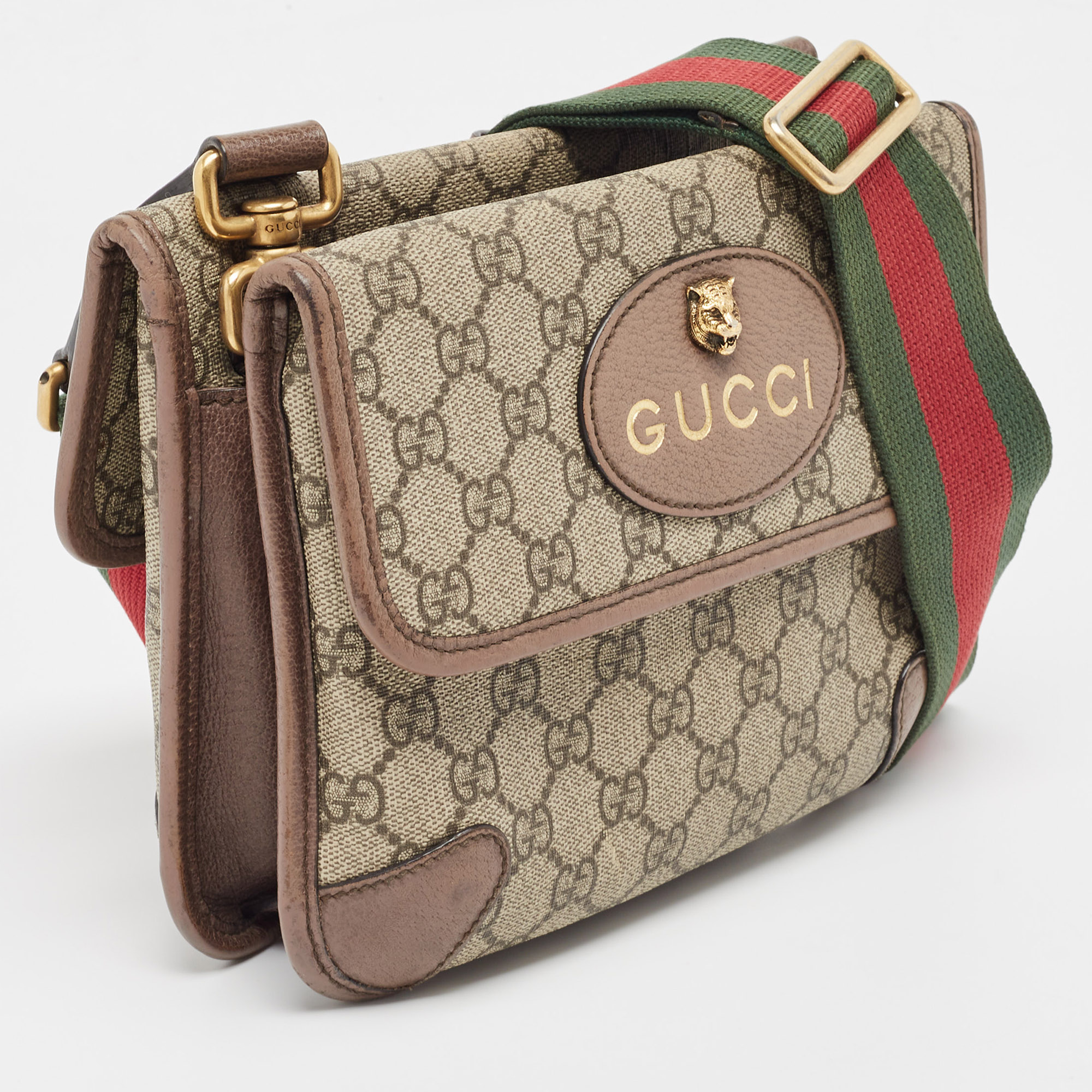 Gucci Beige GG Supreme Canvas And Leather Small Neo Vintage Messenger Bag