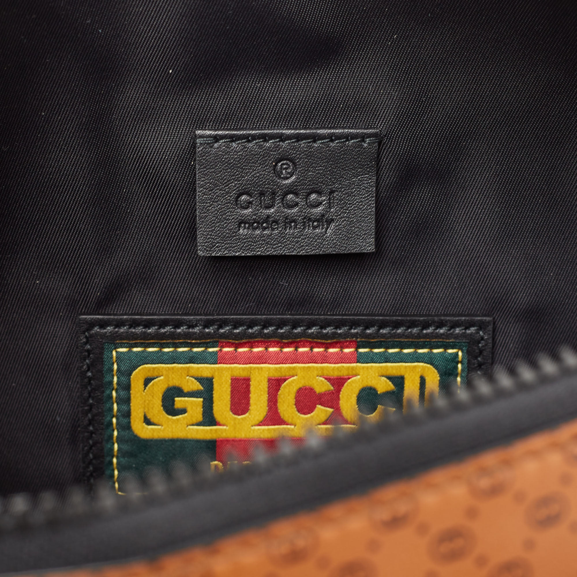 Gucci X Dapper Dan Brown Micro GG Leather Logo Belt Bag