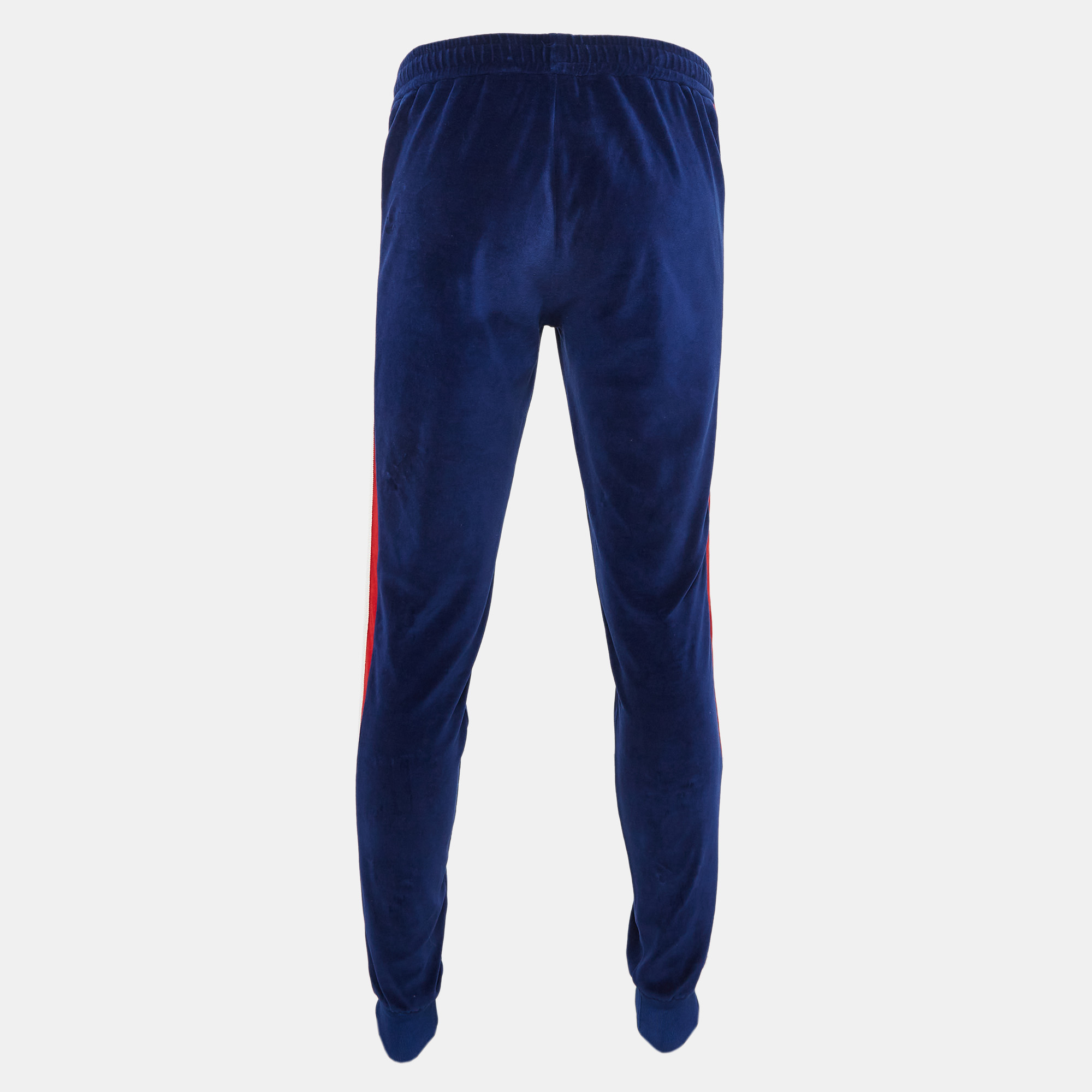 Gucci Blue Side Stripe Velour Jogging Pants M