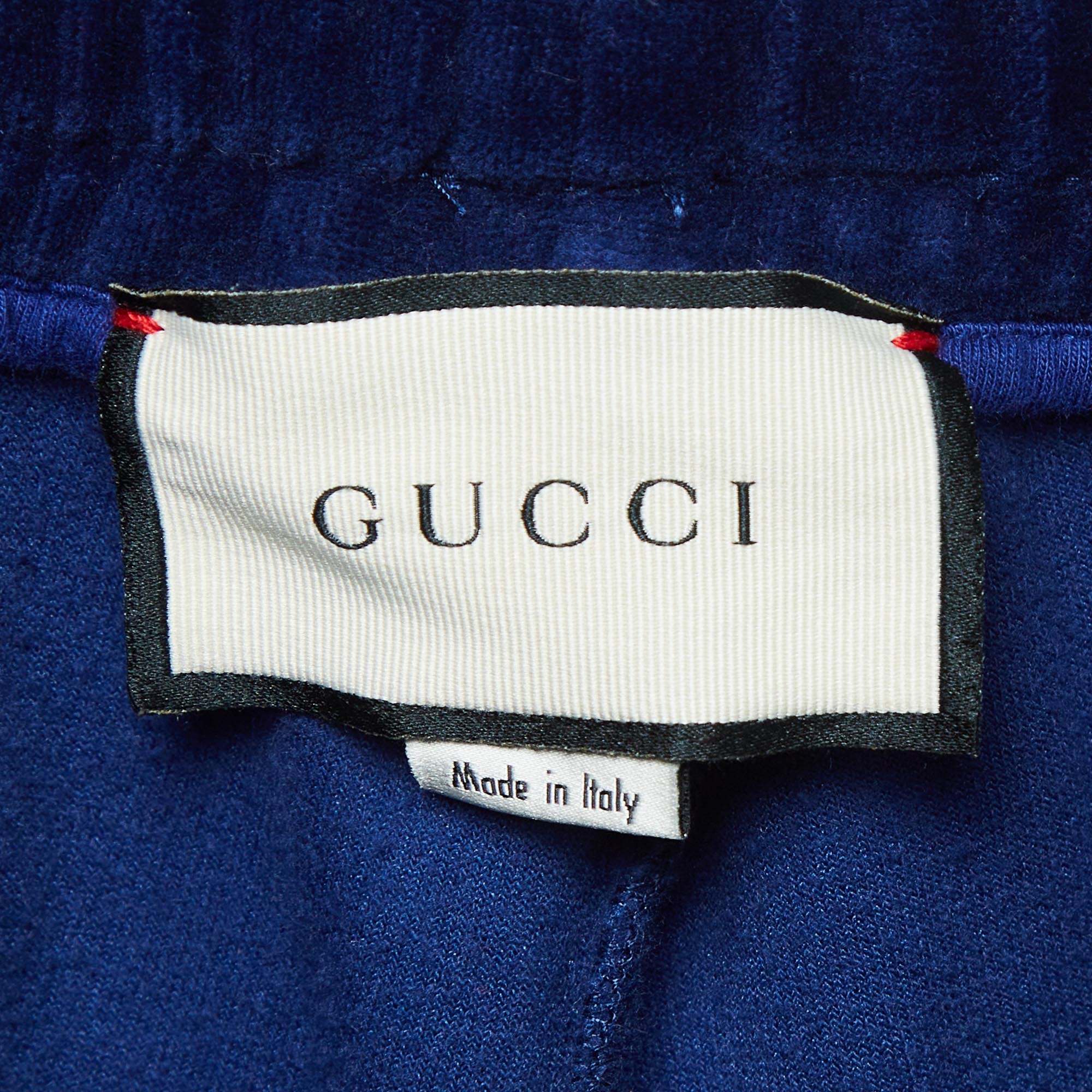 Gucci Blue Side Stripe Velour Jogging Pants M