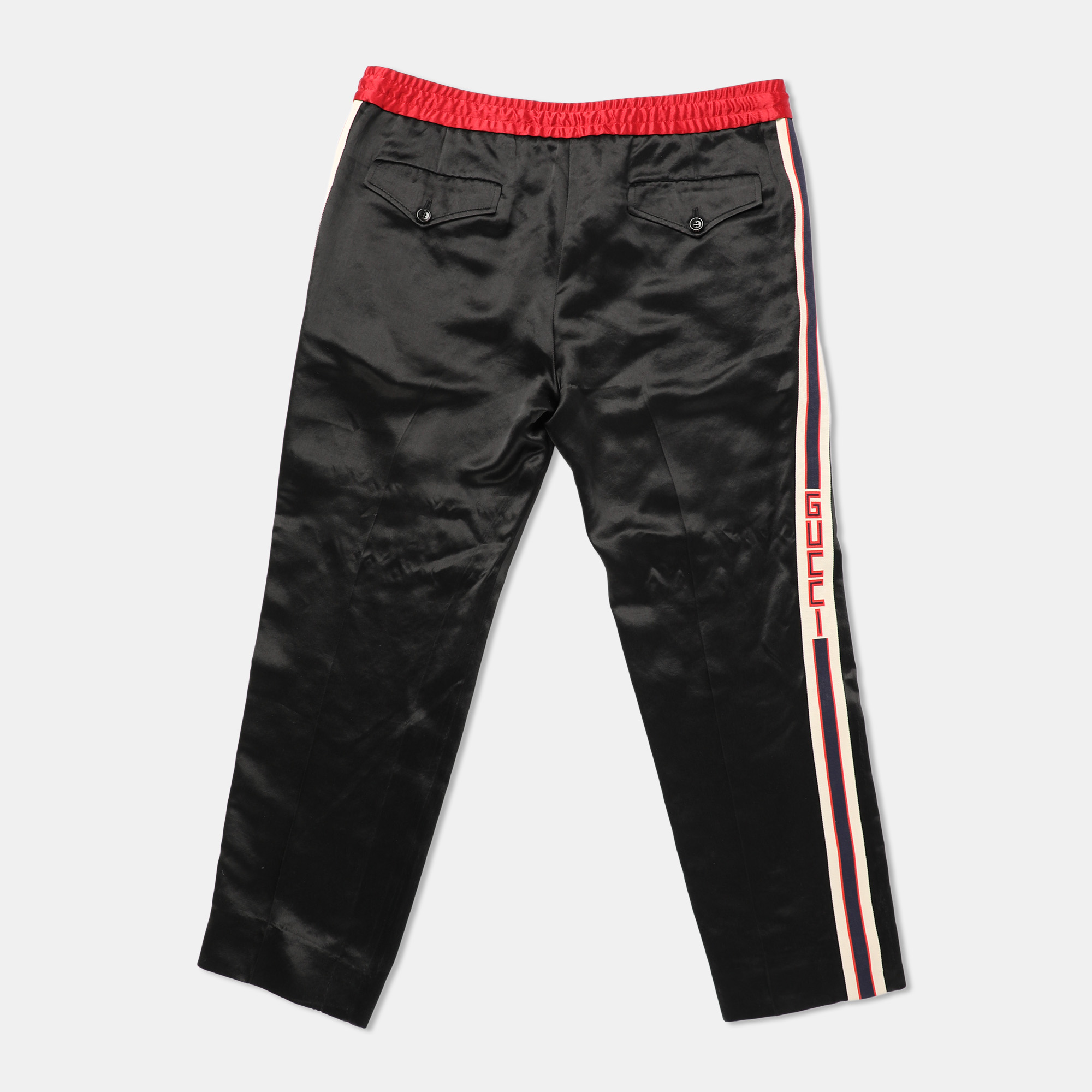 Gucci Black Jersey Logo Tape Detail Track Pants M