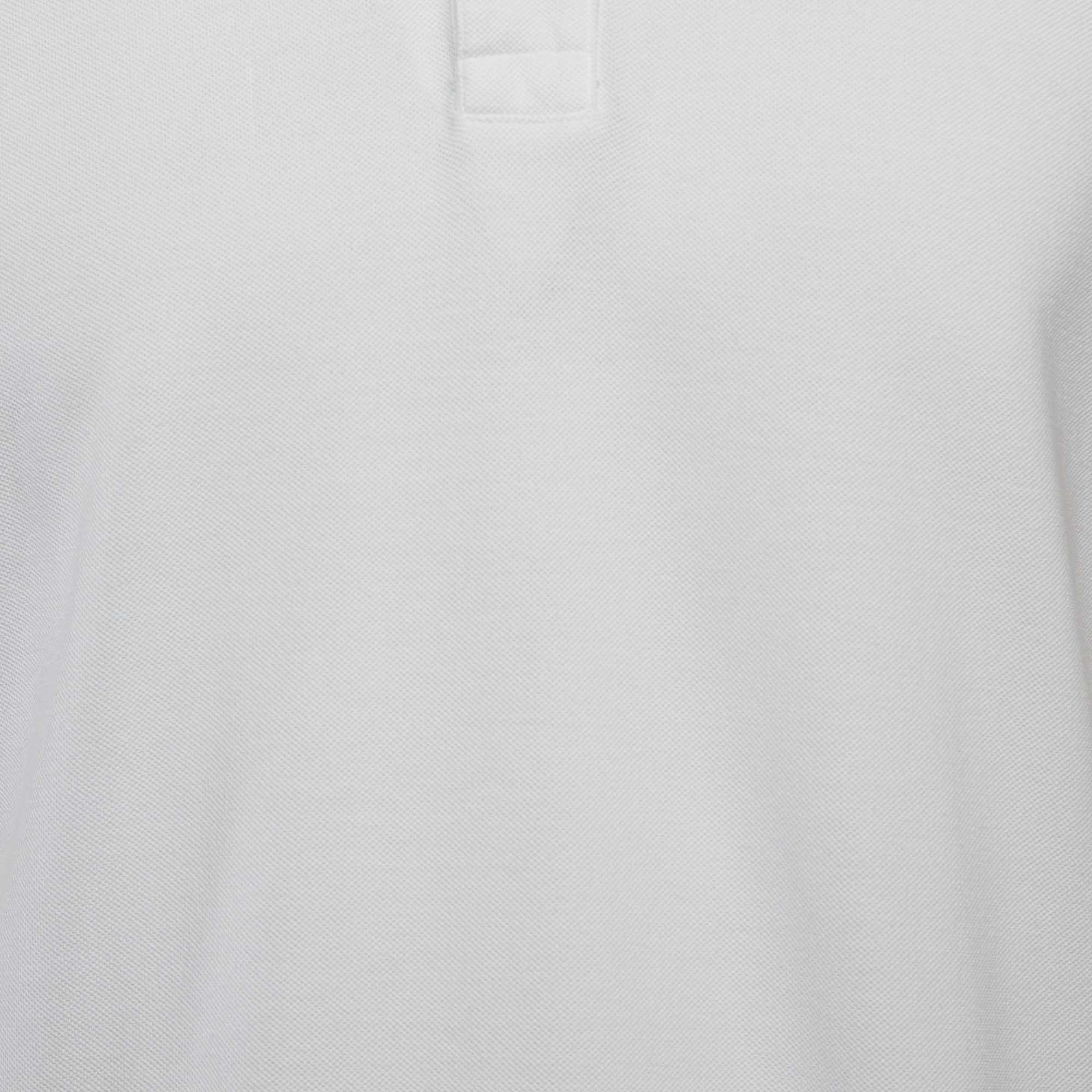 Gucci White Cotton Cut & Sew Paneled Sleeve Polo T-Shirt L