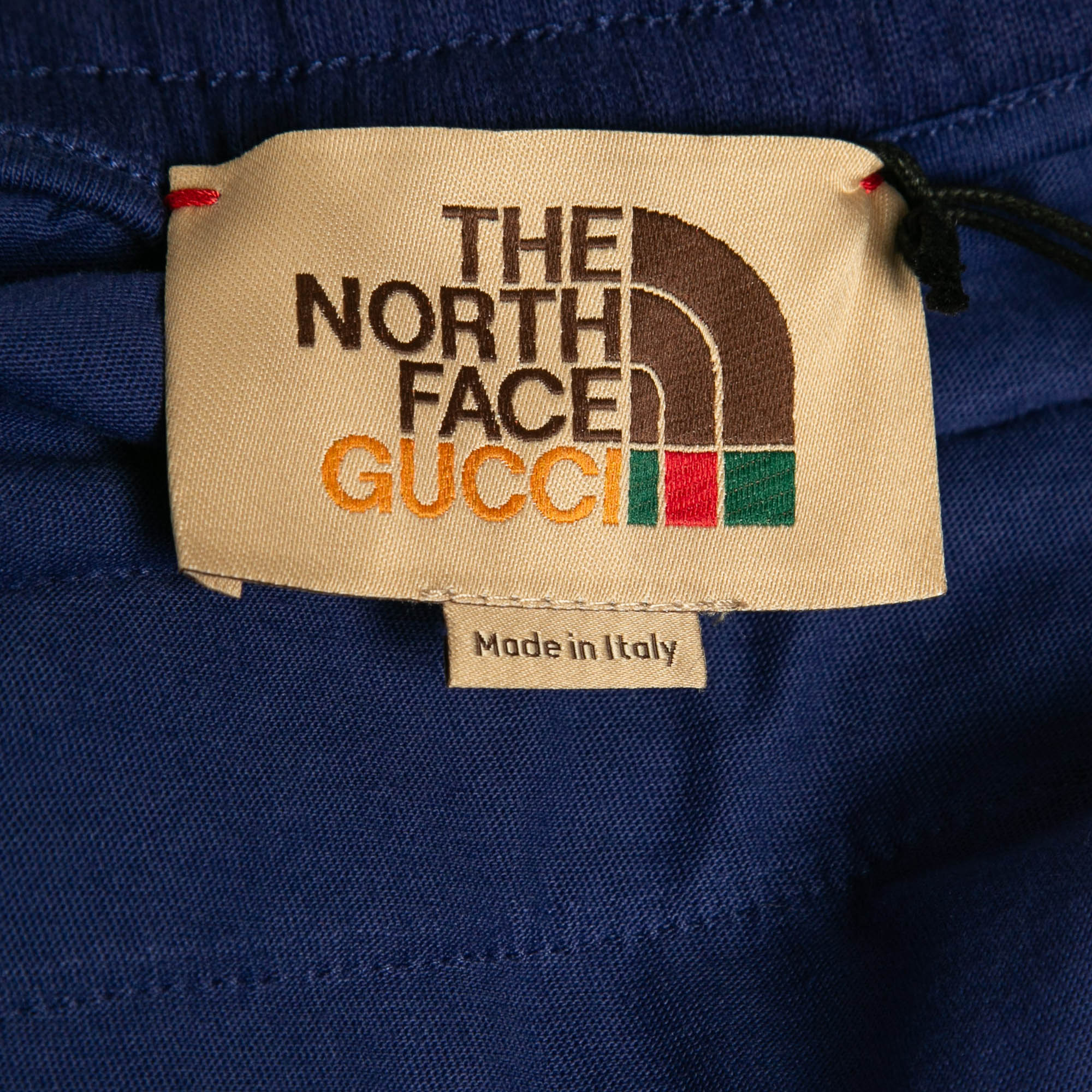 Gucci X The North Face Blue Colorblock Cotton Knit And Nylon Sweatpants M