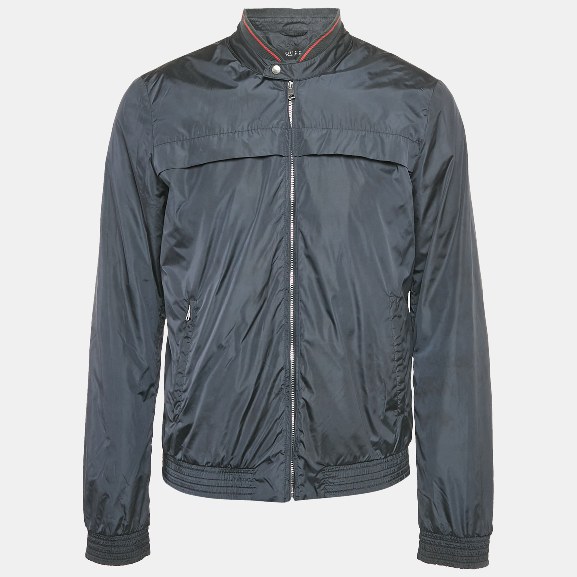 Gucci Midnight Blue Synthetiic Zip Front Bomber Jacket M, Navy blue
Gucci Midnight Blue Synthetiic Zip Front Bomber Jacket M, Navy blue