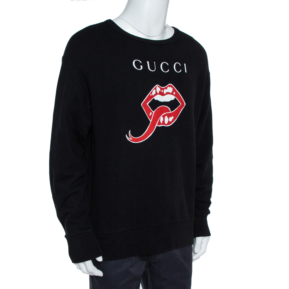 Gucci Black Mouth Print Jersey Sweatshirt
Gucci Black Mouth Print Jersey Sweatshirt