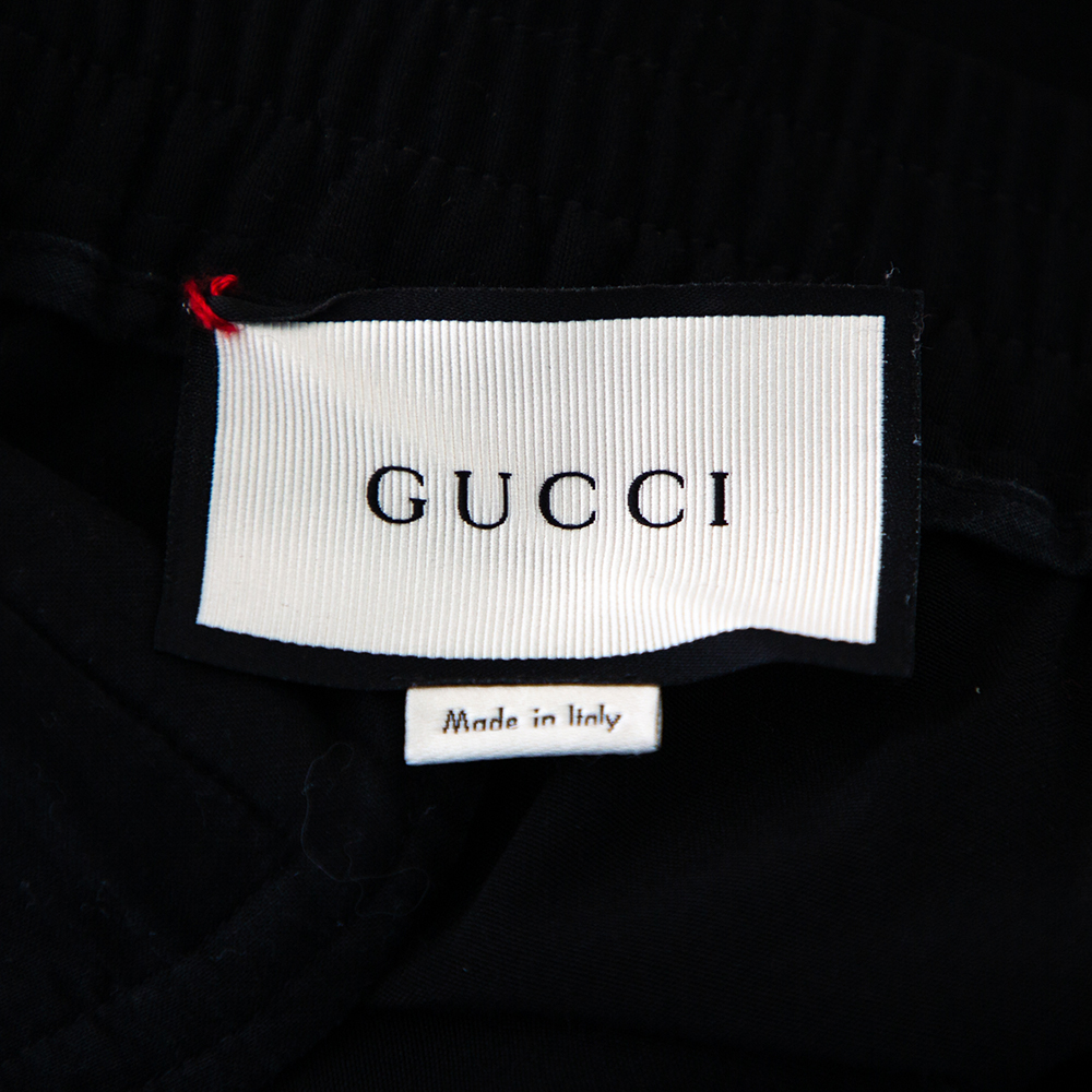 Gucci Black Wool Contrast Stripe Detail Shorts S