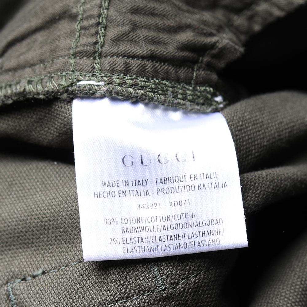 Gucci Olive Green Denim Riding Jeans XL