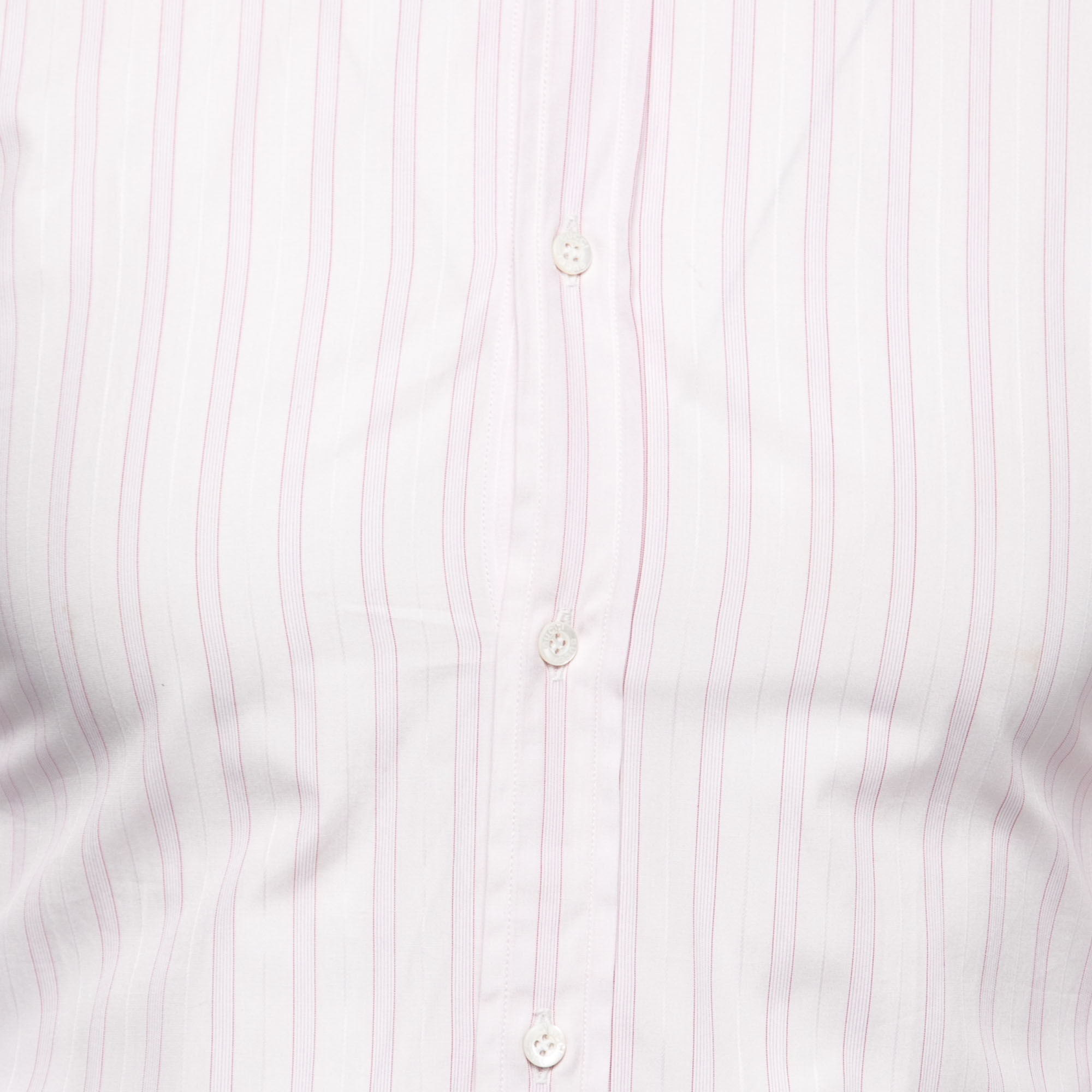 Gucci Pale Pink Striped Cotton Classic Shirt S