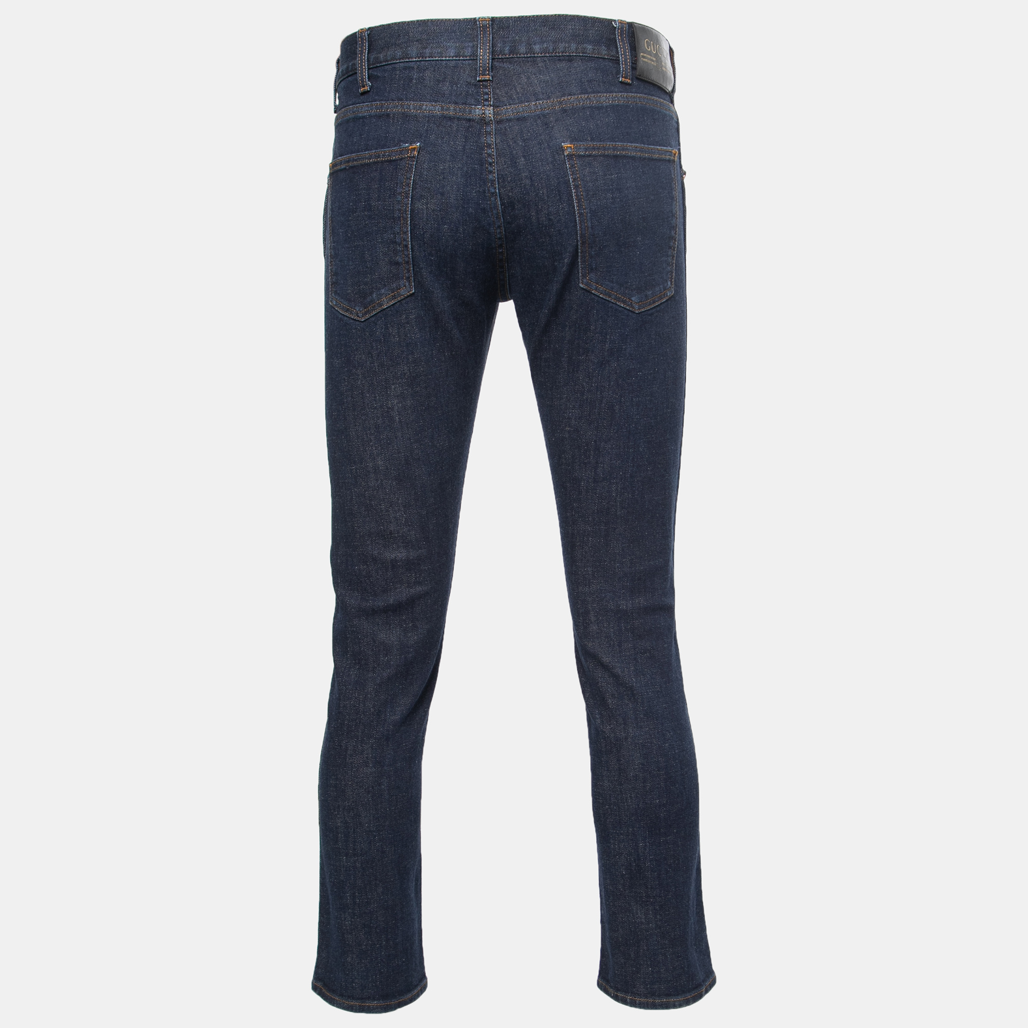 

Gucci Blue Dark Wash Denim Tapered Jeans  / Waist: 35