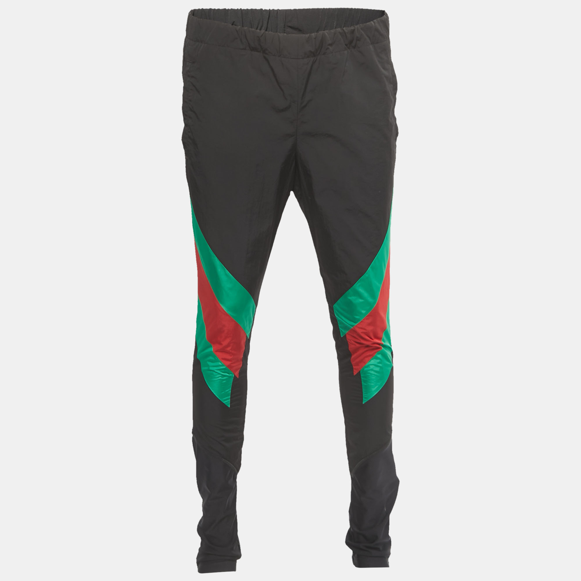 Gucci Black Synthetic Web Intarsia Track Pants S
