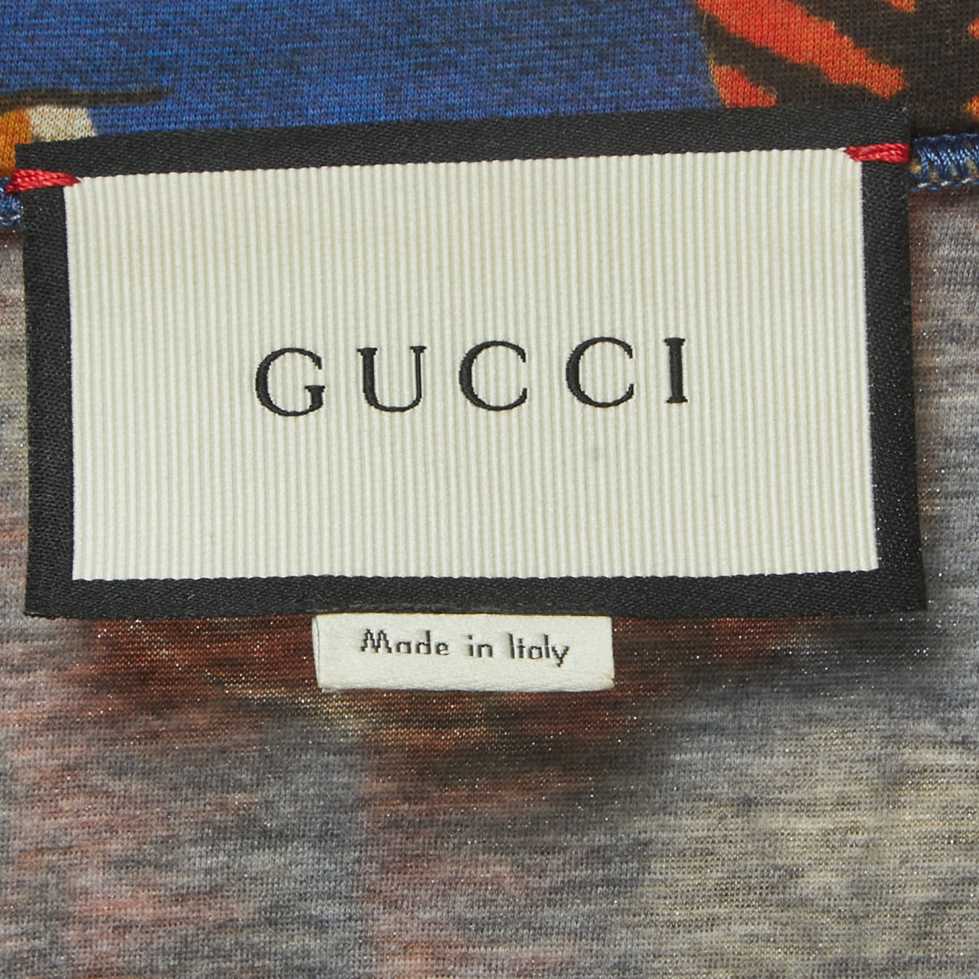 Gucci Blue Bengal Print Cotton Crew Neck Sweatshirt M