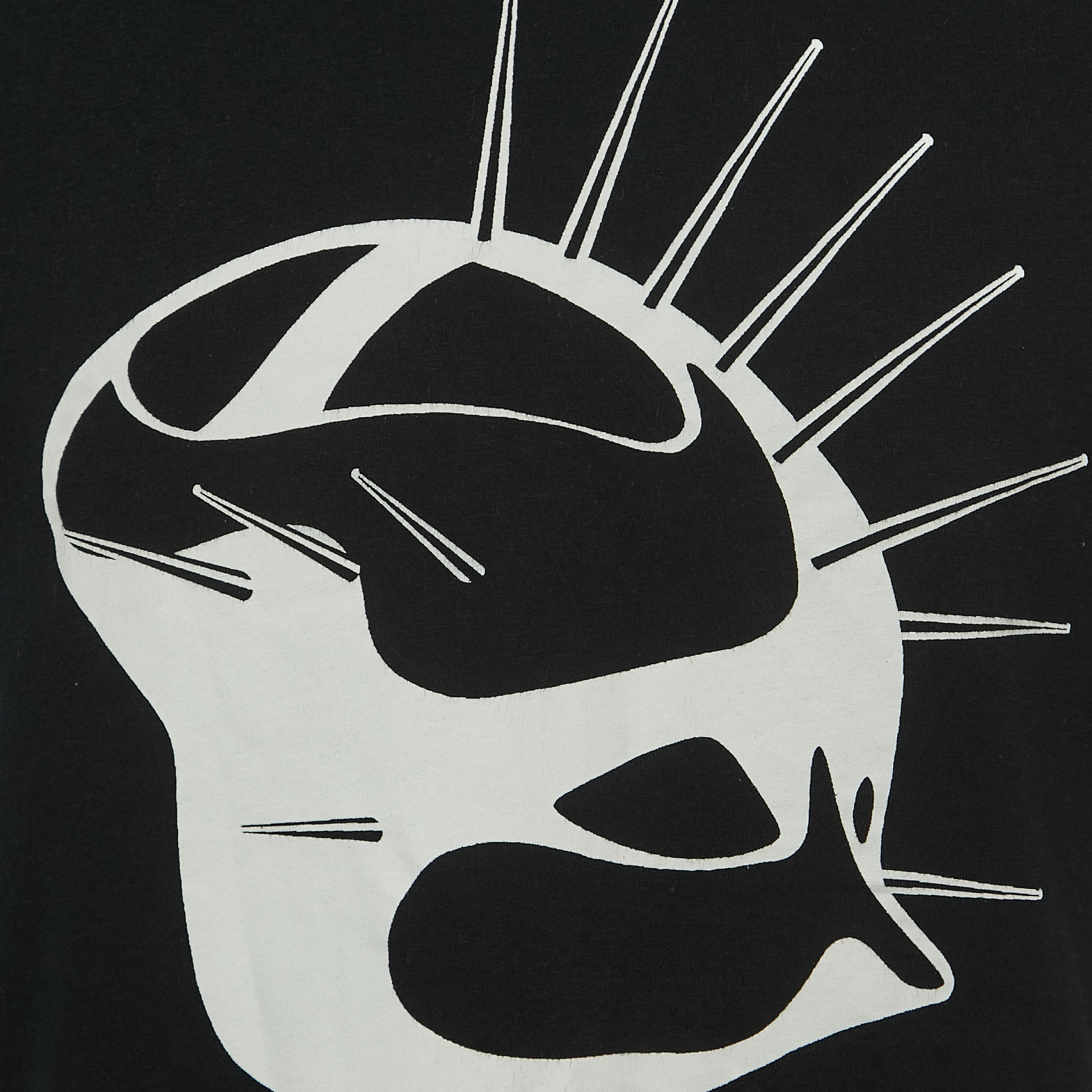 Gucci Black Logo Print Cotton Half Sleeve T-Shirt S