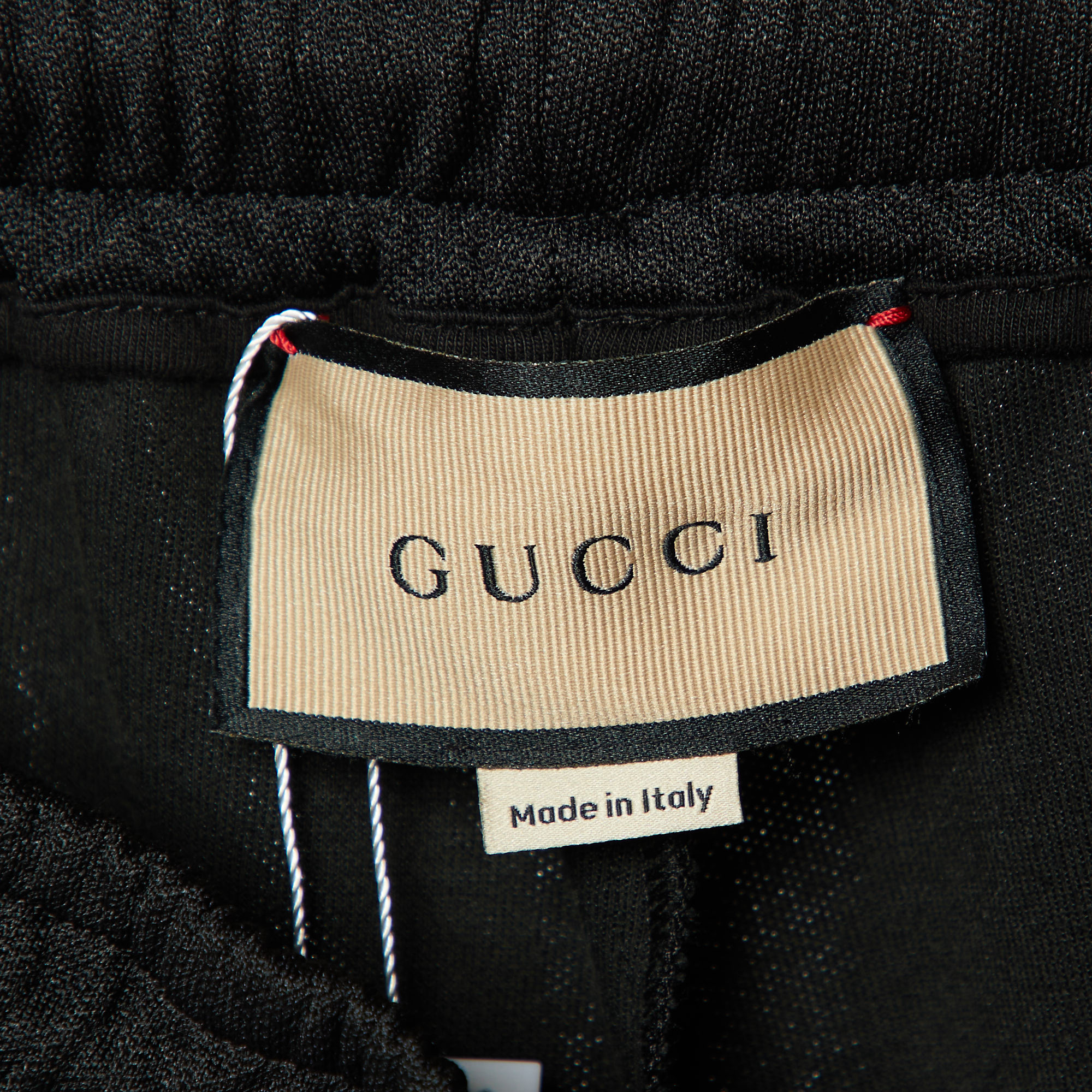 Gucci Black Knit Logo Stripe Detailed Bermuda Shorts S