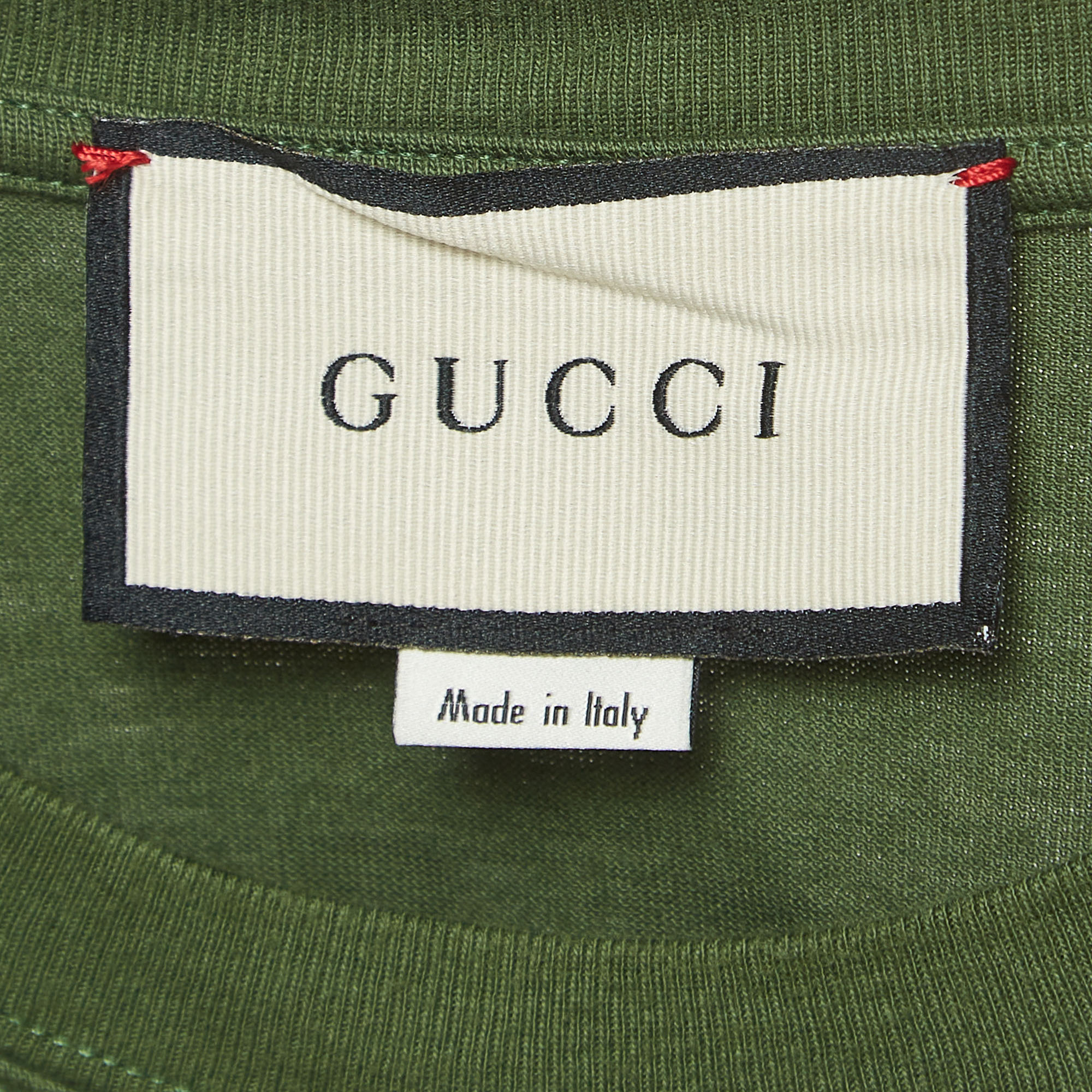 Gucci Green Manifesto Mask Print Cotton Crew Neck T-Shirt XS