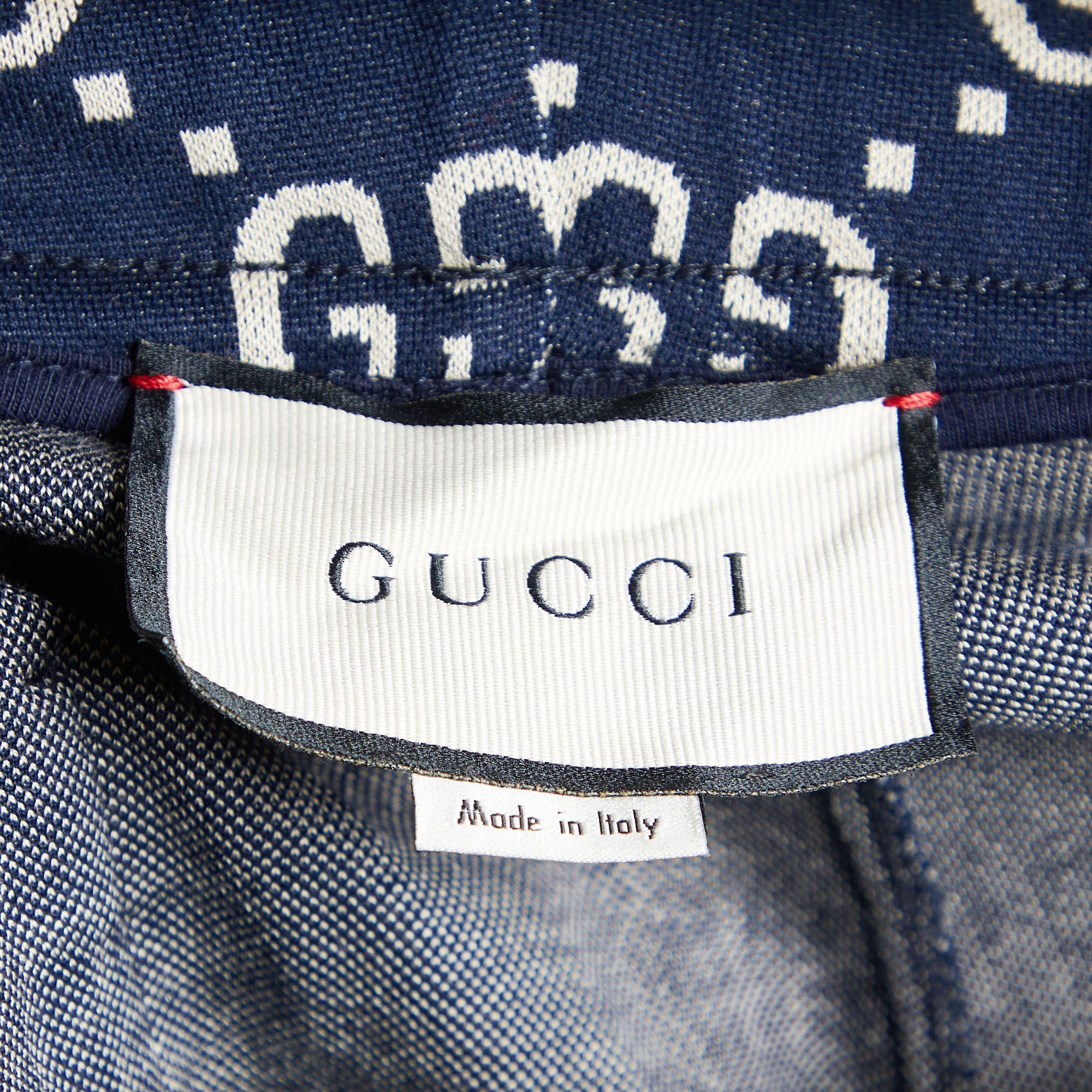 Gucci Navy Blue GG Jacquard Cotton Web Striped Shorts S