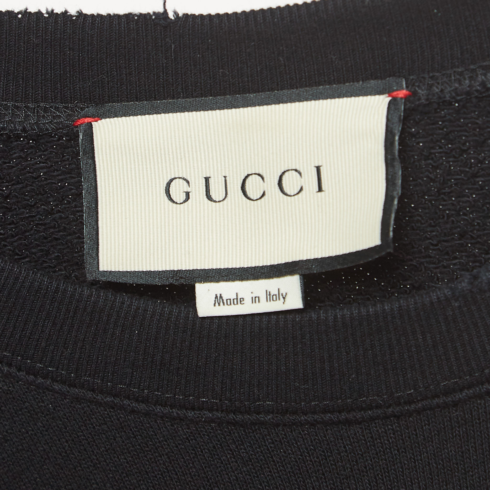 Gucci Black Logo Tiger Printed Cotton Knit Sweatshirt S