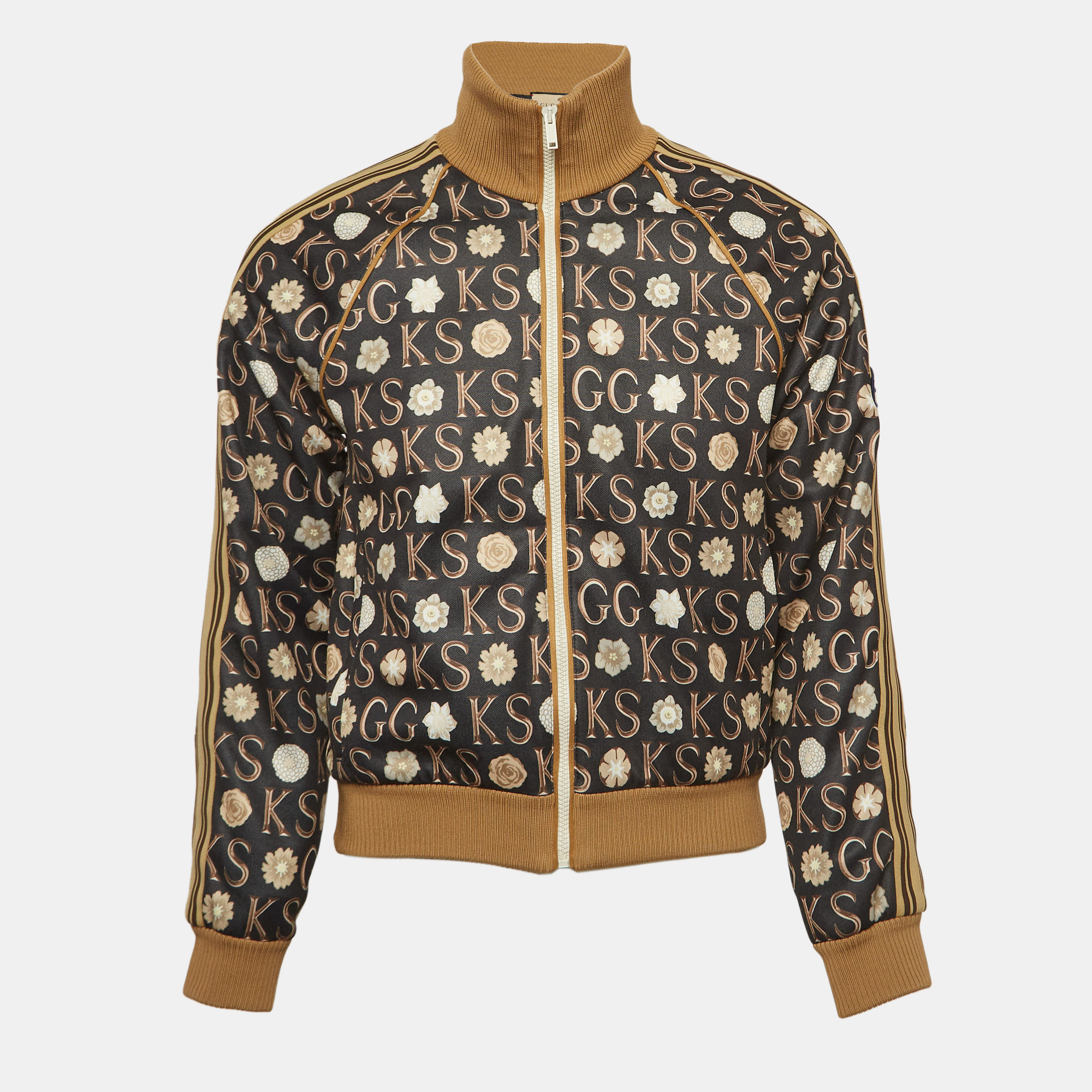 Gucci x ken scott black printed jersey zip-up track jacket m