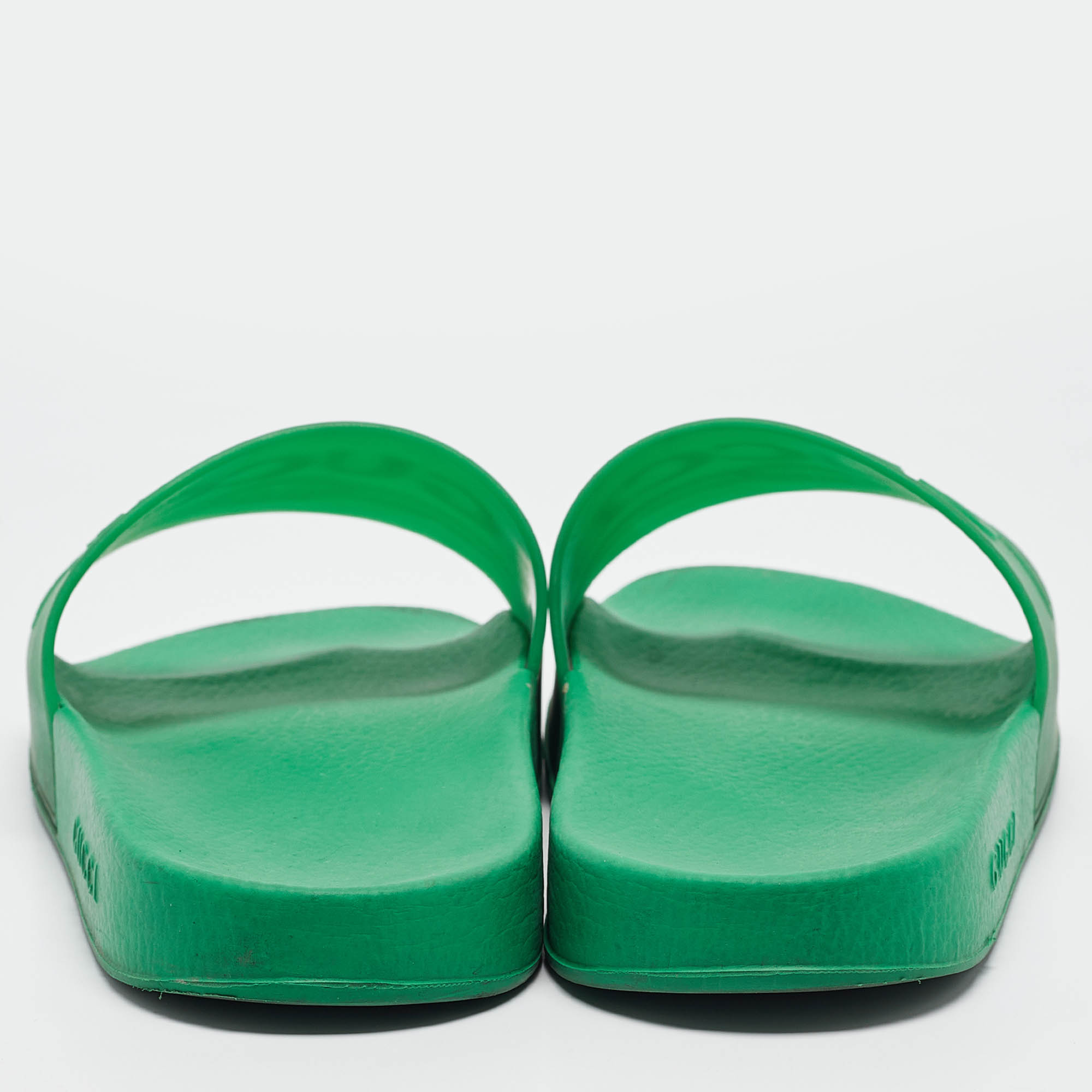 Gucci Green Rubber Slide Sandals Size 45