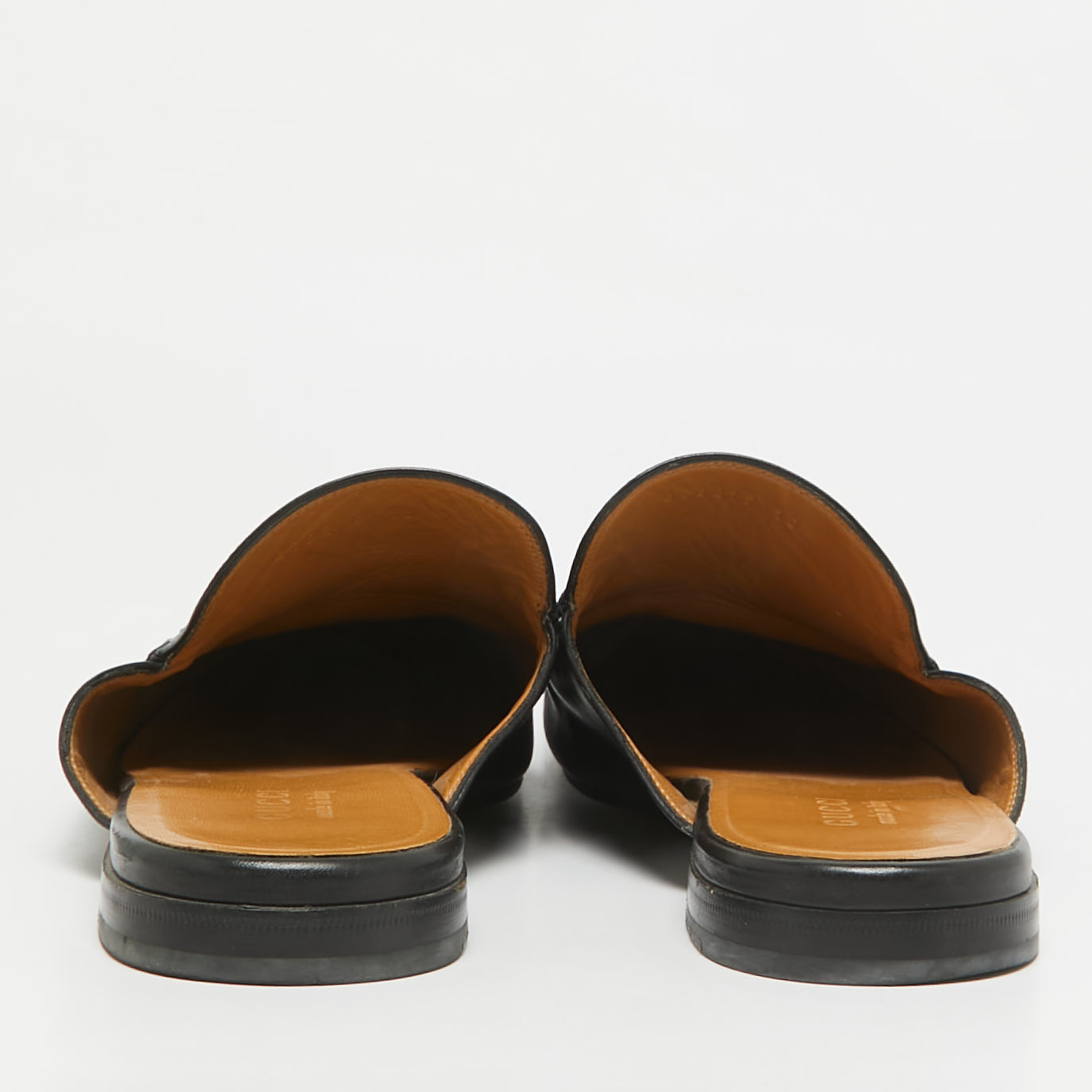 Gucci Black Leather Princetown Mules Size 44