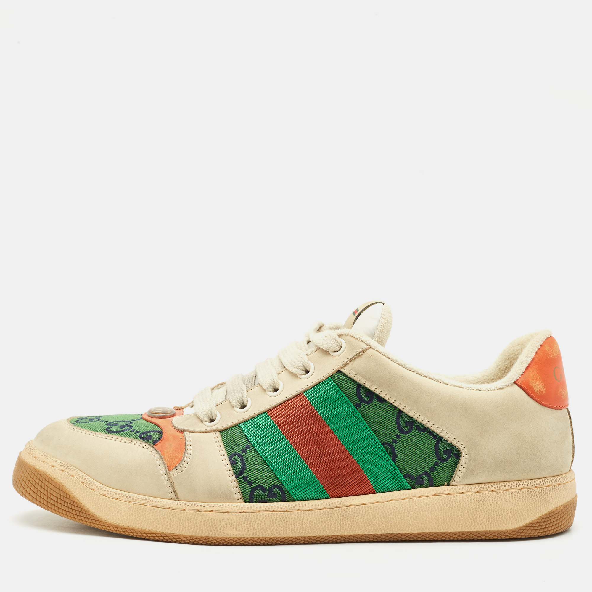 Gucci Multicolor GG Canvas and Nubuck Leather Screener Sneakers Size 41.5
Gucci Multicolor GG Canvas and Nubuck Leather Screener Sneakers Size 41.5