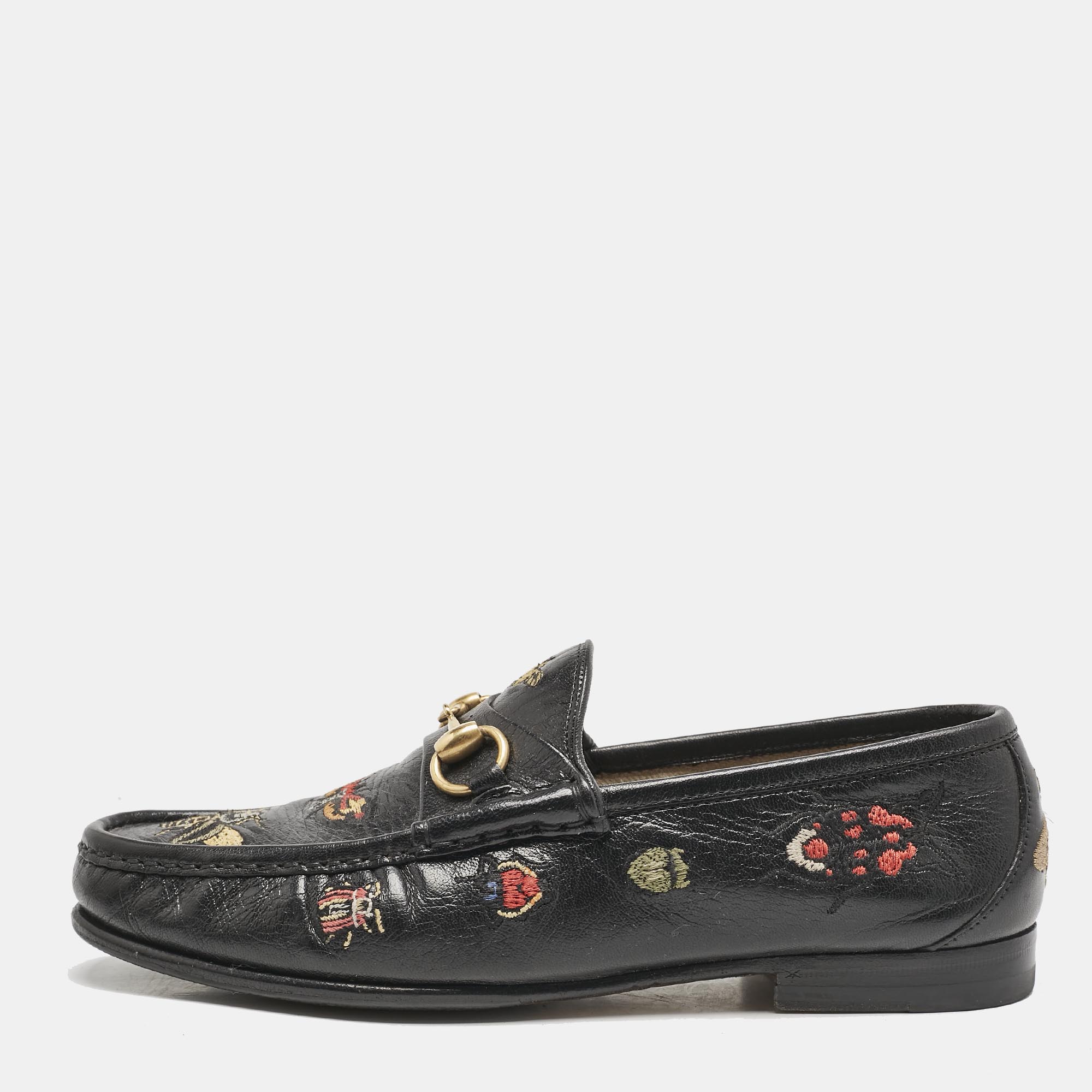 Gucci Black Embroidered Leather 1953 Horsebit Loafers Size 40.5
Gucci Black Embroidered Leather 1953 Horsebit Loafers Size 40.5