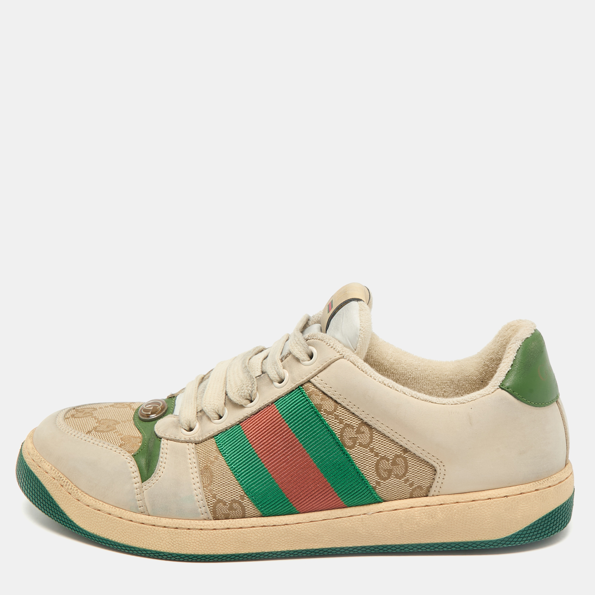 Gucci Multicolor GG Canvas and Nubuck Leather Screener Sneakers Size 41.5
Gucci Multicolor GG Canvas and Nubuck Leather Screener Sneakers Size 41.5