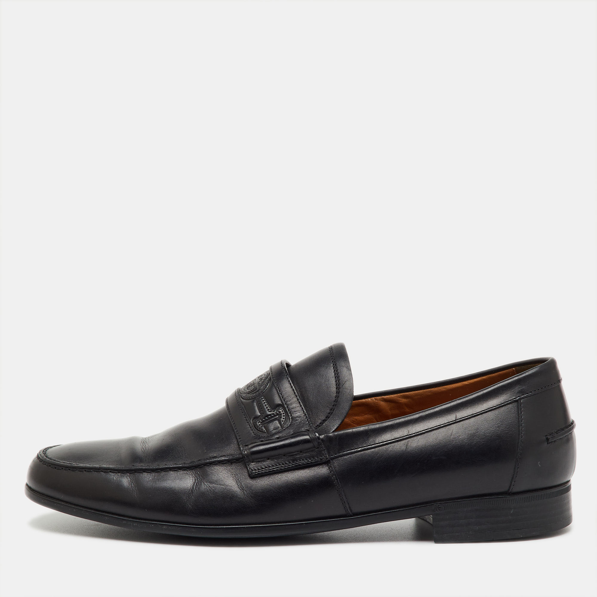 Gucci Black Leather Horsebit Embossed Slip On Loafers Size 40.5
Gucci Black Leather Horsebit Embossed Slip On Loafers Size 40.5