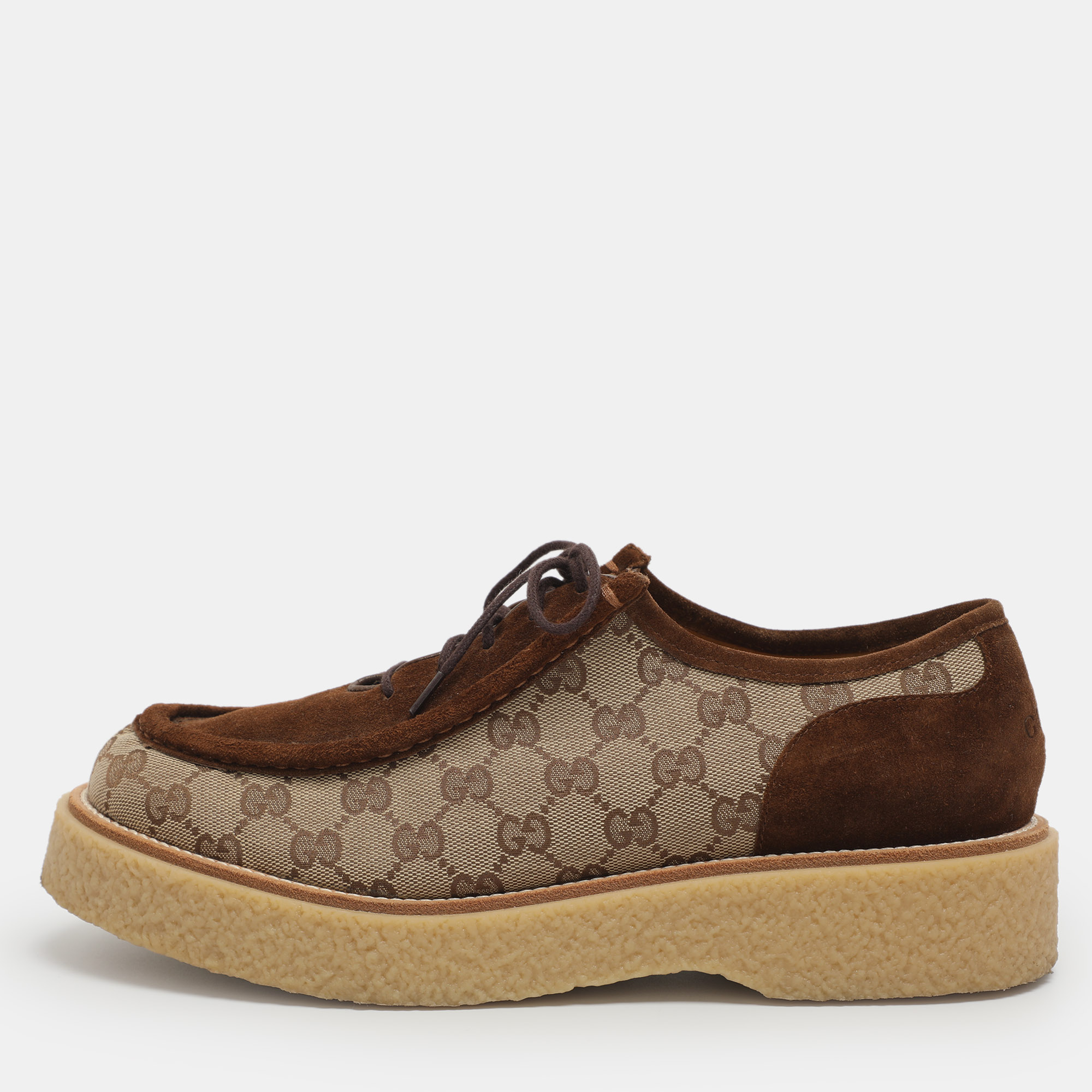Gucci Menen Size 43.5 Brown GG Canvas and Suede Derby Shoe
Gucci Menen Size 43.5 Brown GG Canvas and Suede Derby Shoe