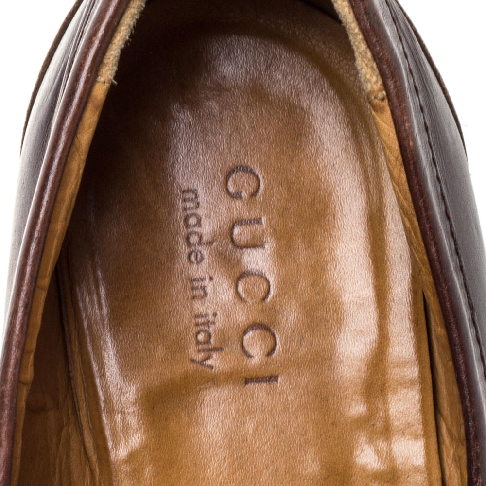 Gucci Brown Leather Loafers Size 41