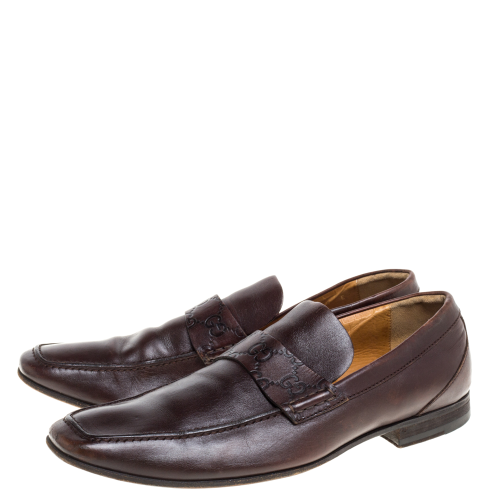 Gucci Brown Leather Loafers Size 41