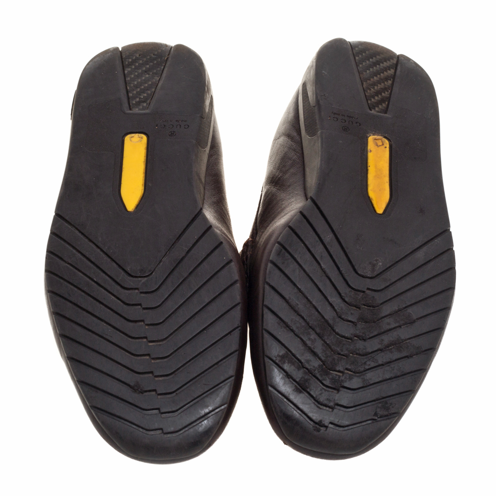 Gucci Dark Brown Guccissima Leather Slip On Loafers Size 39.5