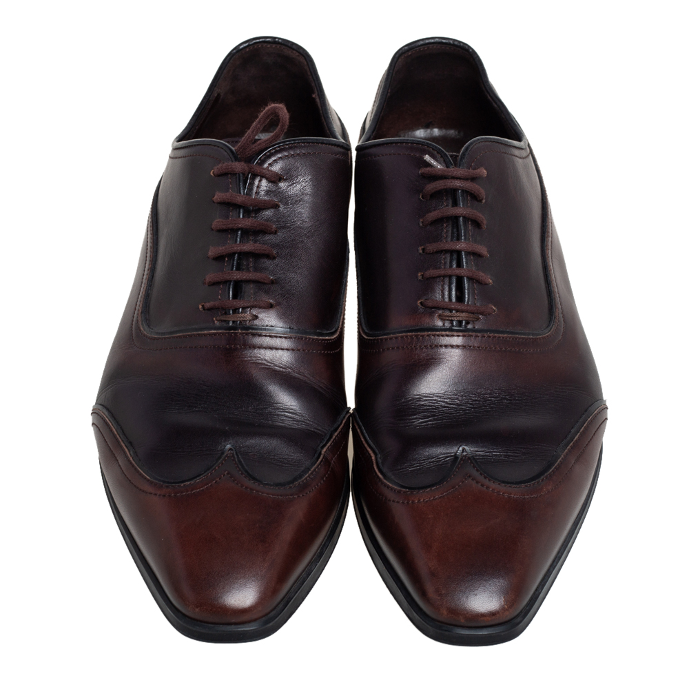 Gucci Ombre Brown Leather Oxford Size 41