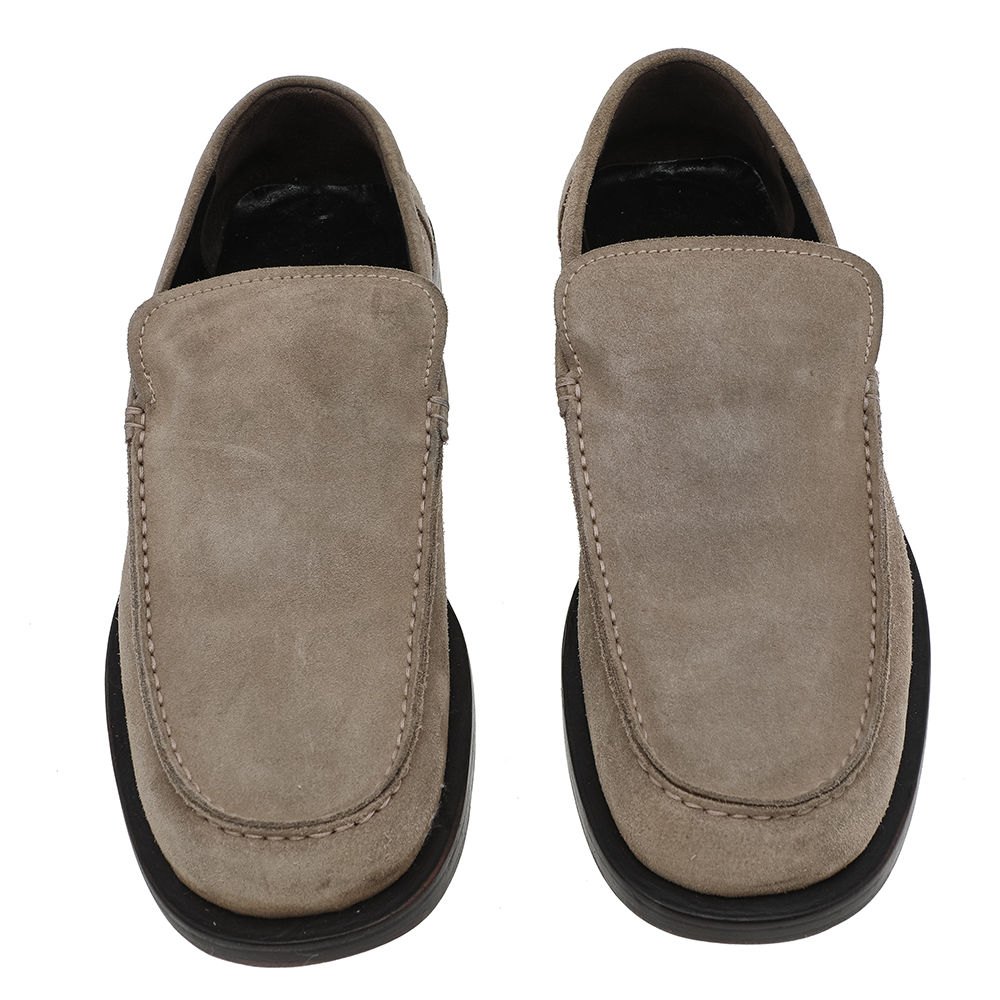 Gucci Beige Suede Slip On Loafers Size 42