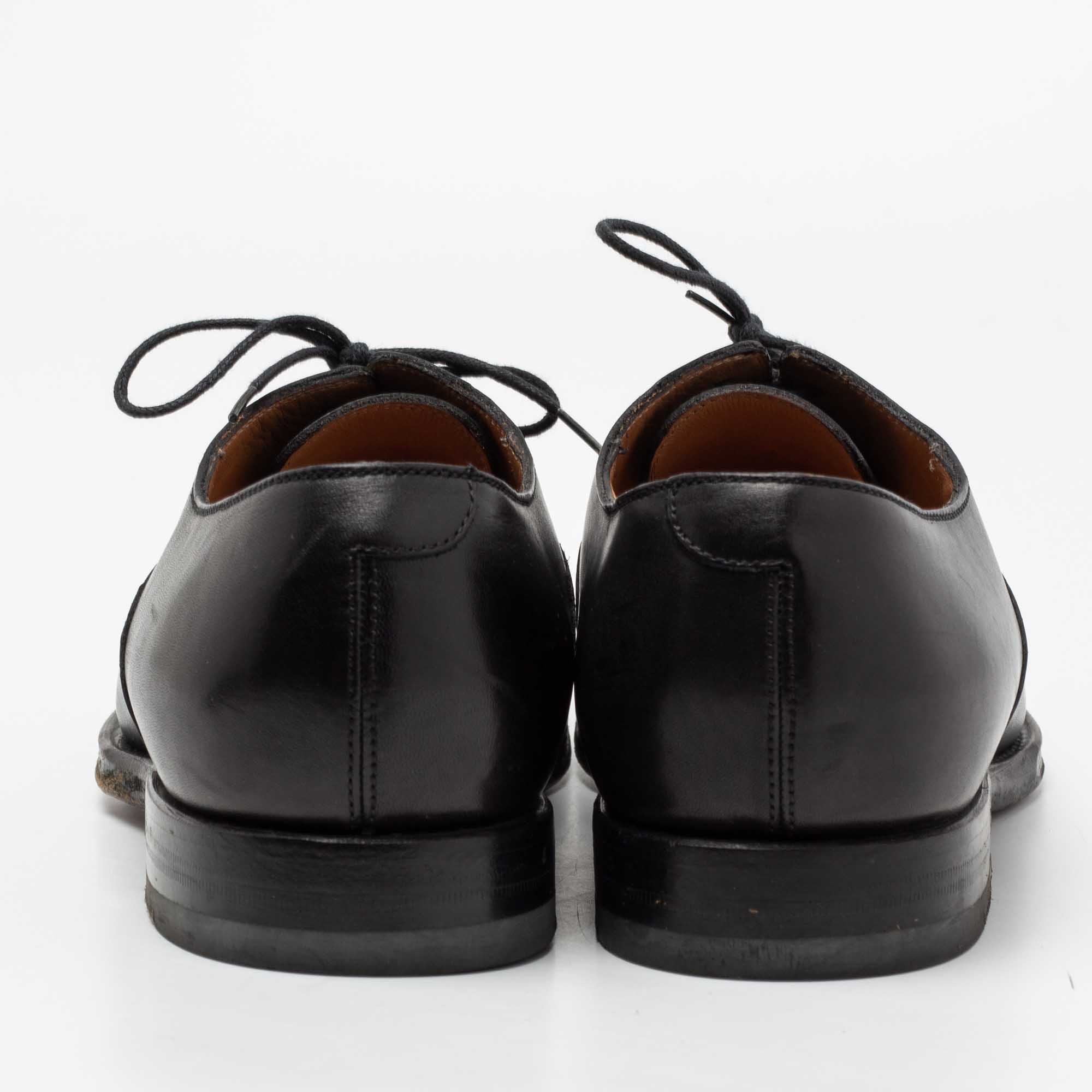 Gucci Black Leather Lace-Up Oxfords Size 40.5