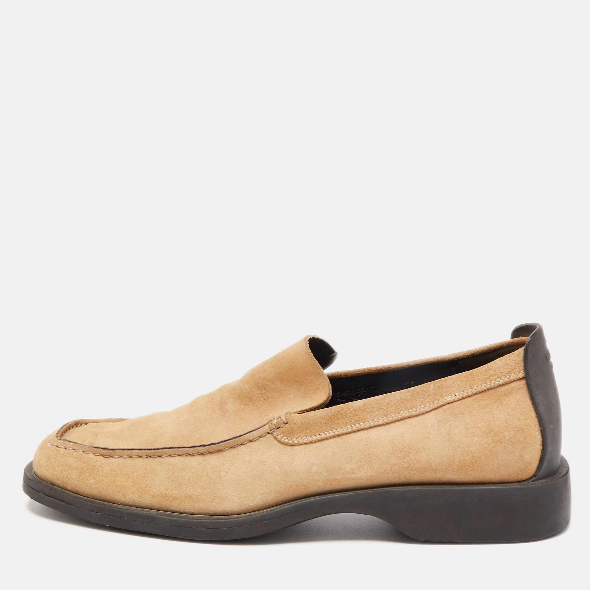 Gucci beige suede slip on loafers size 43.5