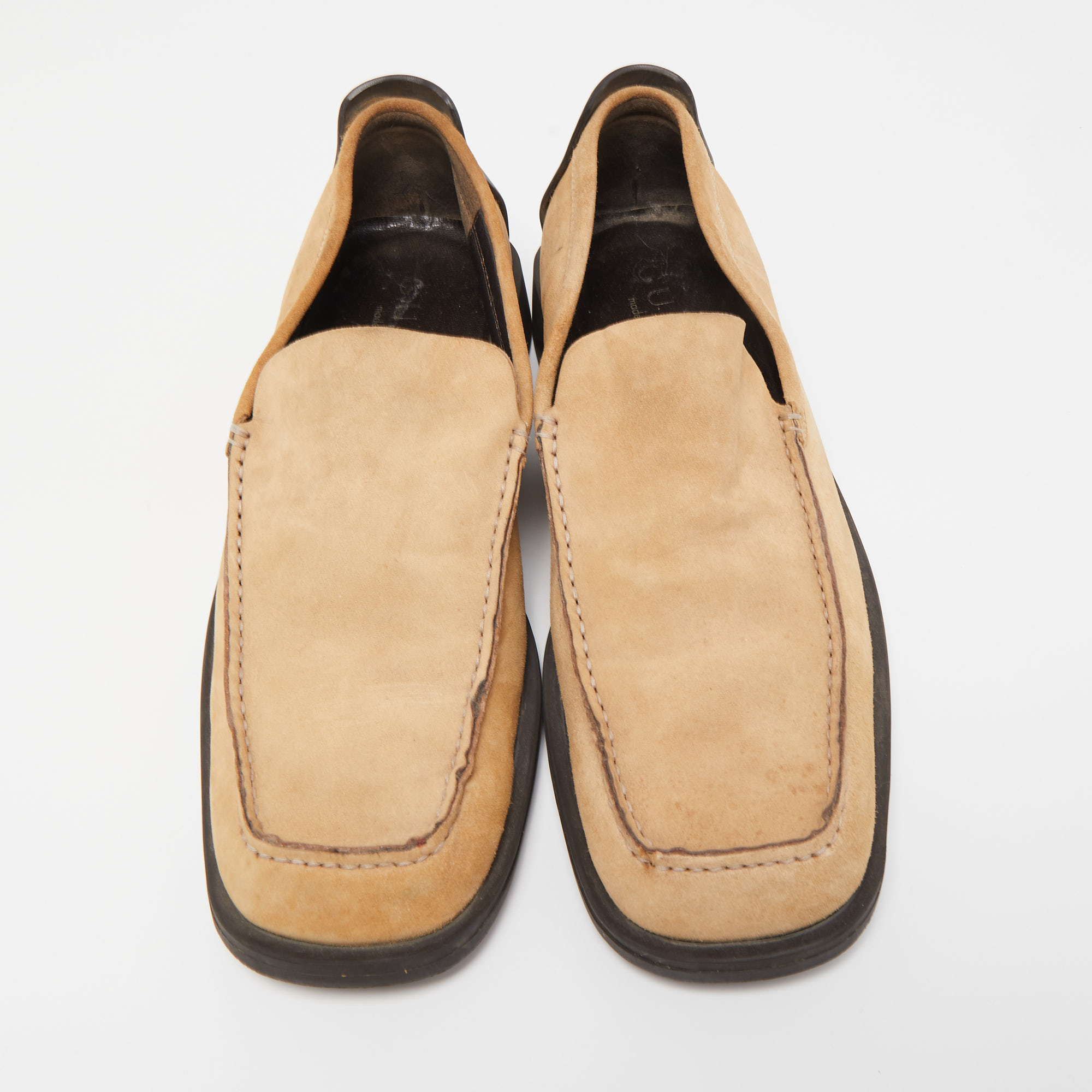 Gucci Beige Suede Slip On Loafers Size 43.5