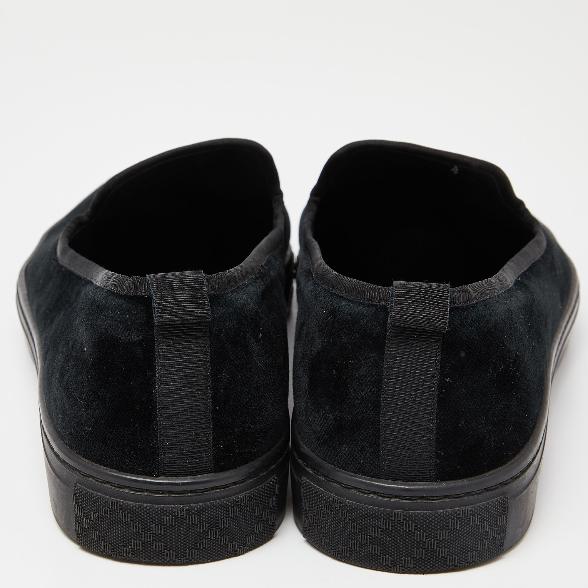 Gucci Black Velvet Slip On Sneakers Size 45