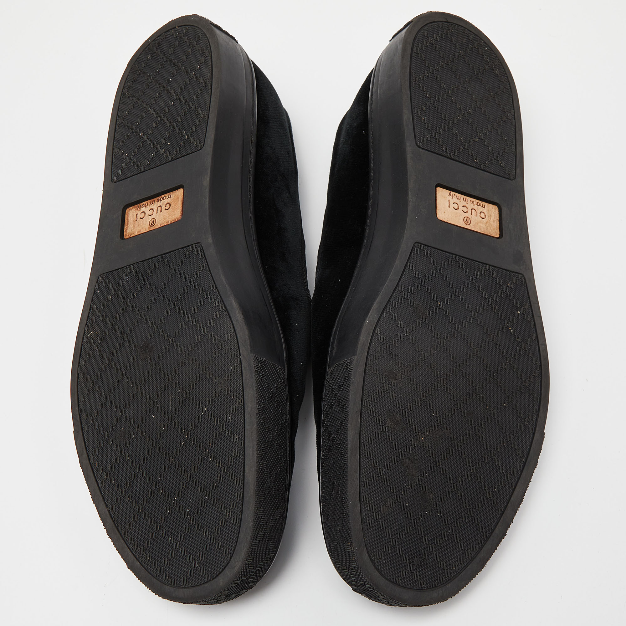 Gucci Black Velvet Slip On Sneakers Size 45