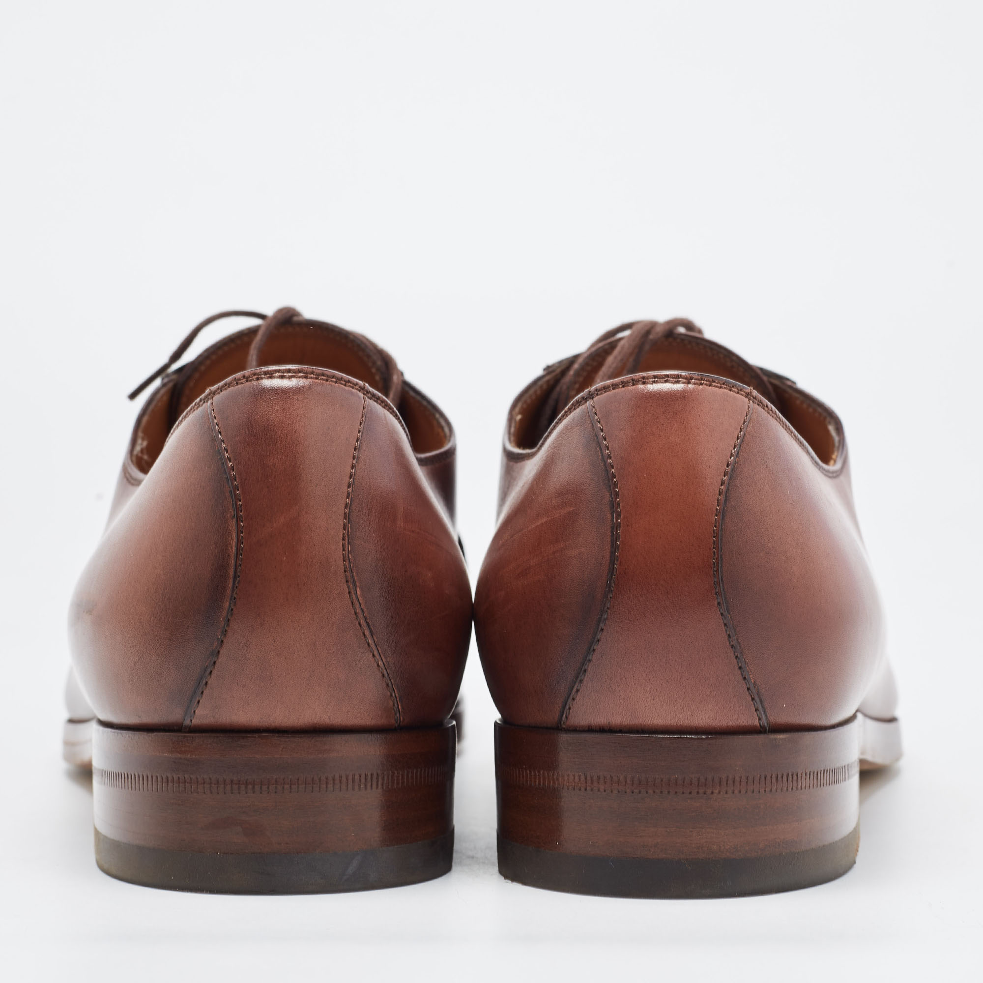 Gucci Brown Leather Slip On Oxfords Size 45