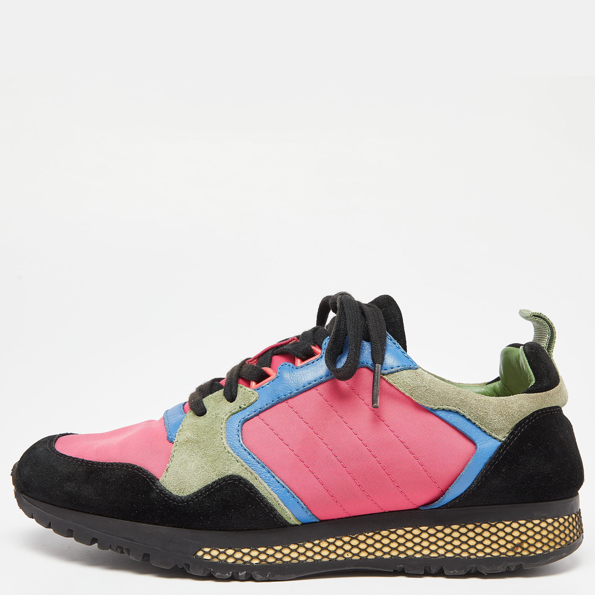 Gucci multicolor suede and nylon icaro sneakers size 40.5
