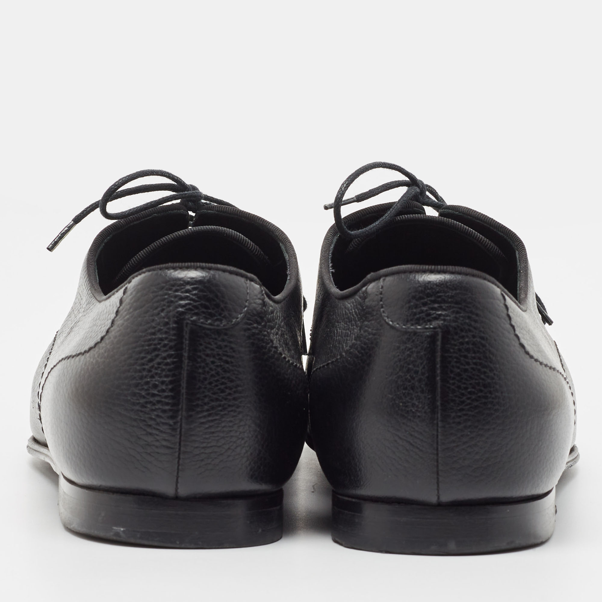 Gucci Black Leather Lace Up Oxfords Size 43