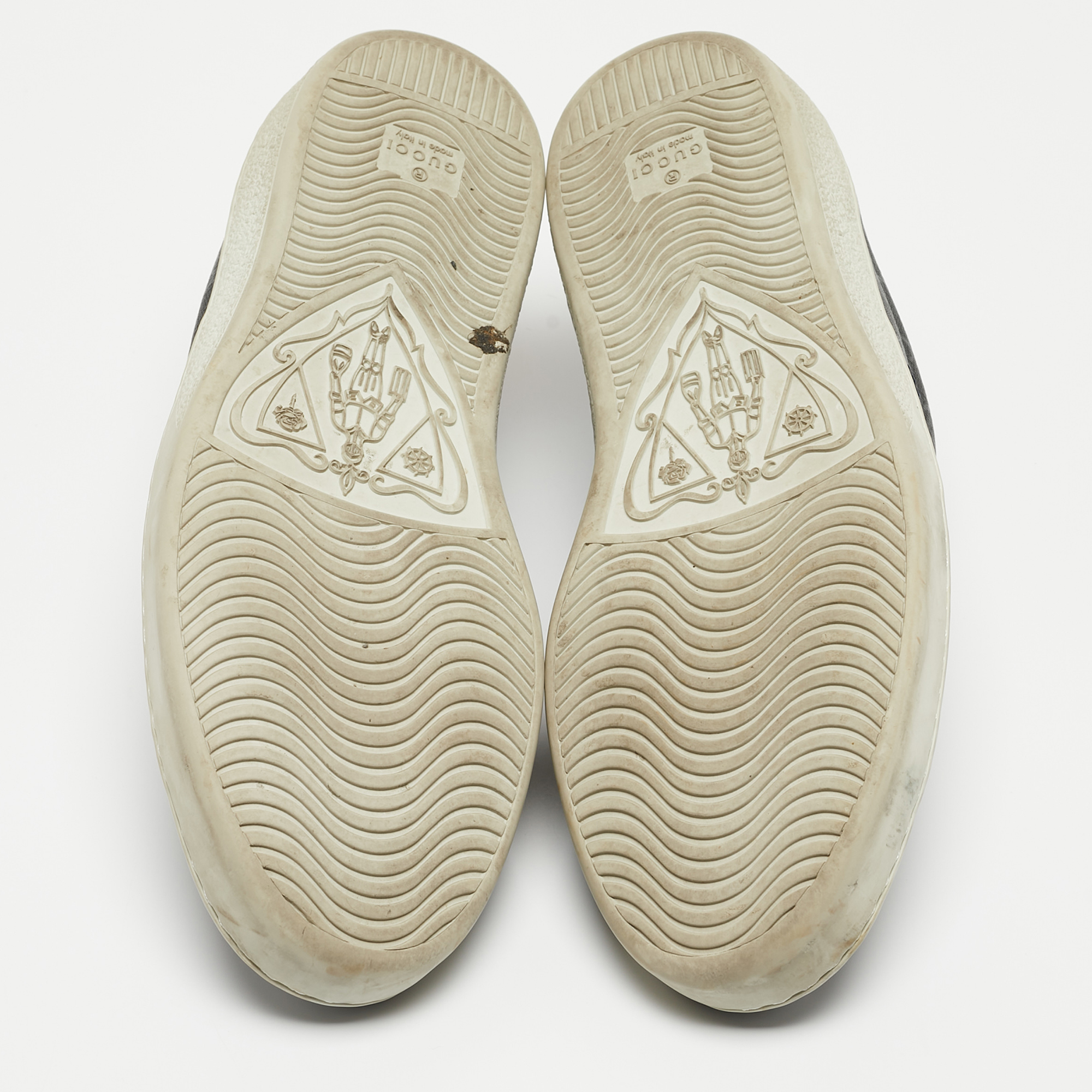 Gucci Two Tone GG Supreme Canvas Ace Sneakers Size 42.5